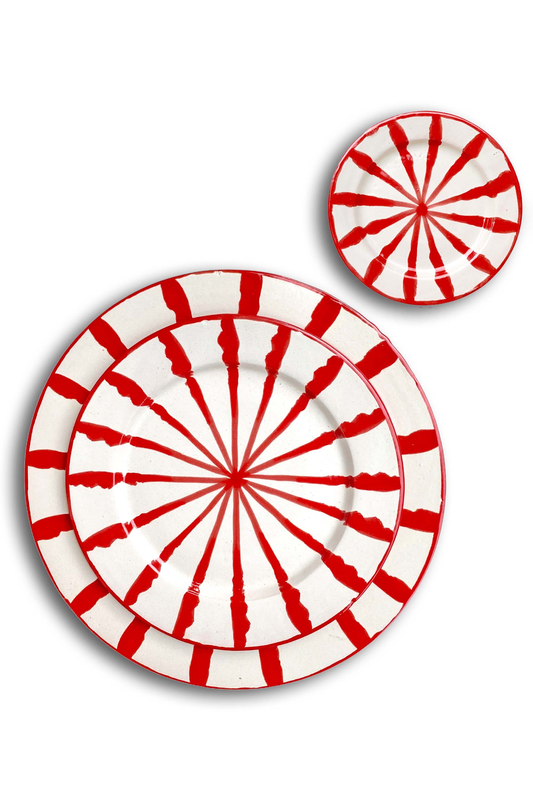 Ceramic Plates & Serving Dishes, Red Stripes