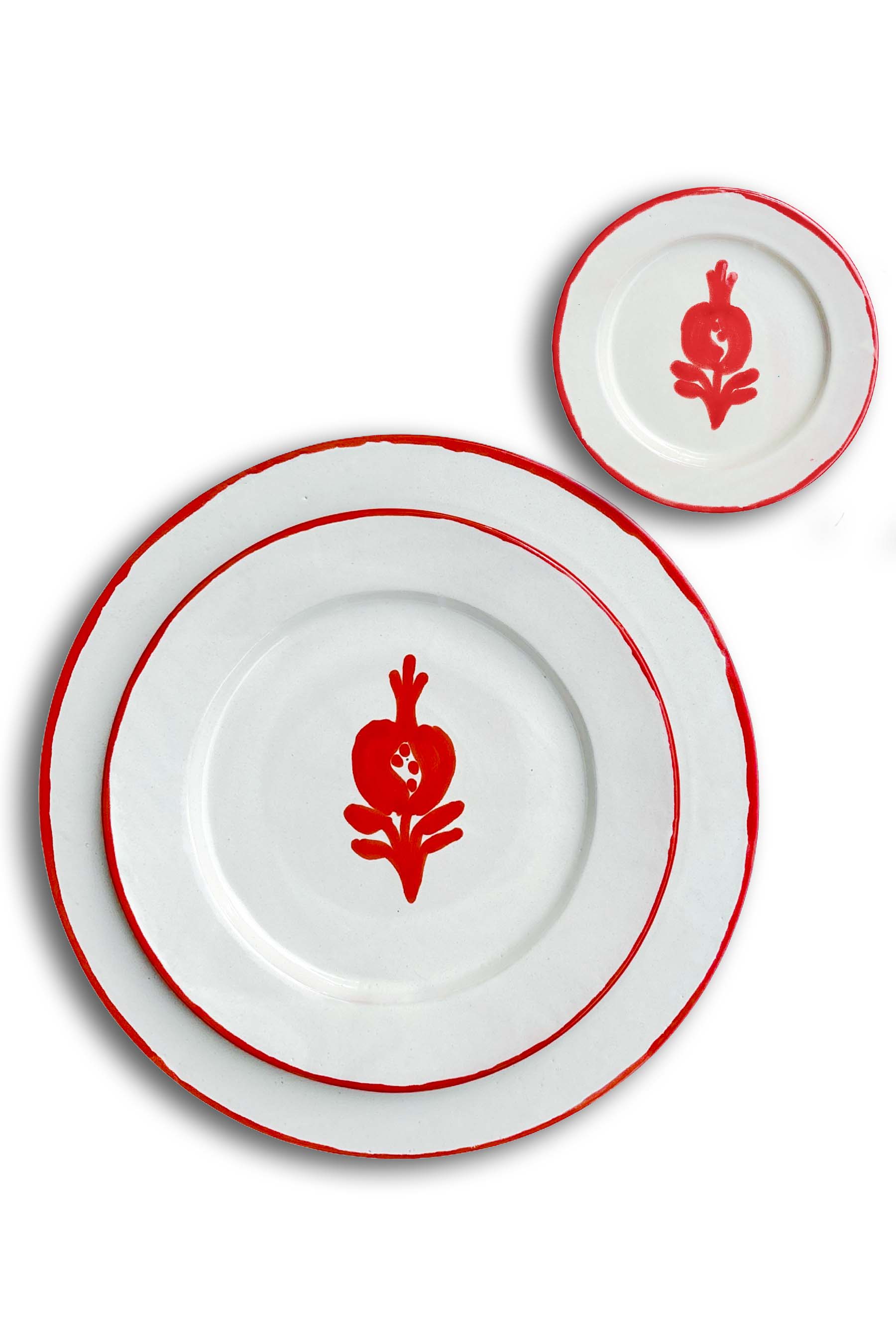 Ceramic Plates & Serving Dishes, Simple Red Pomegranate