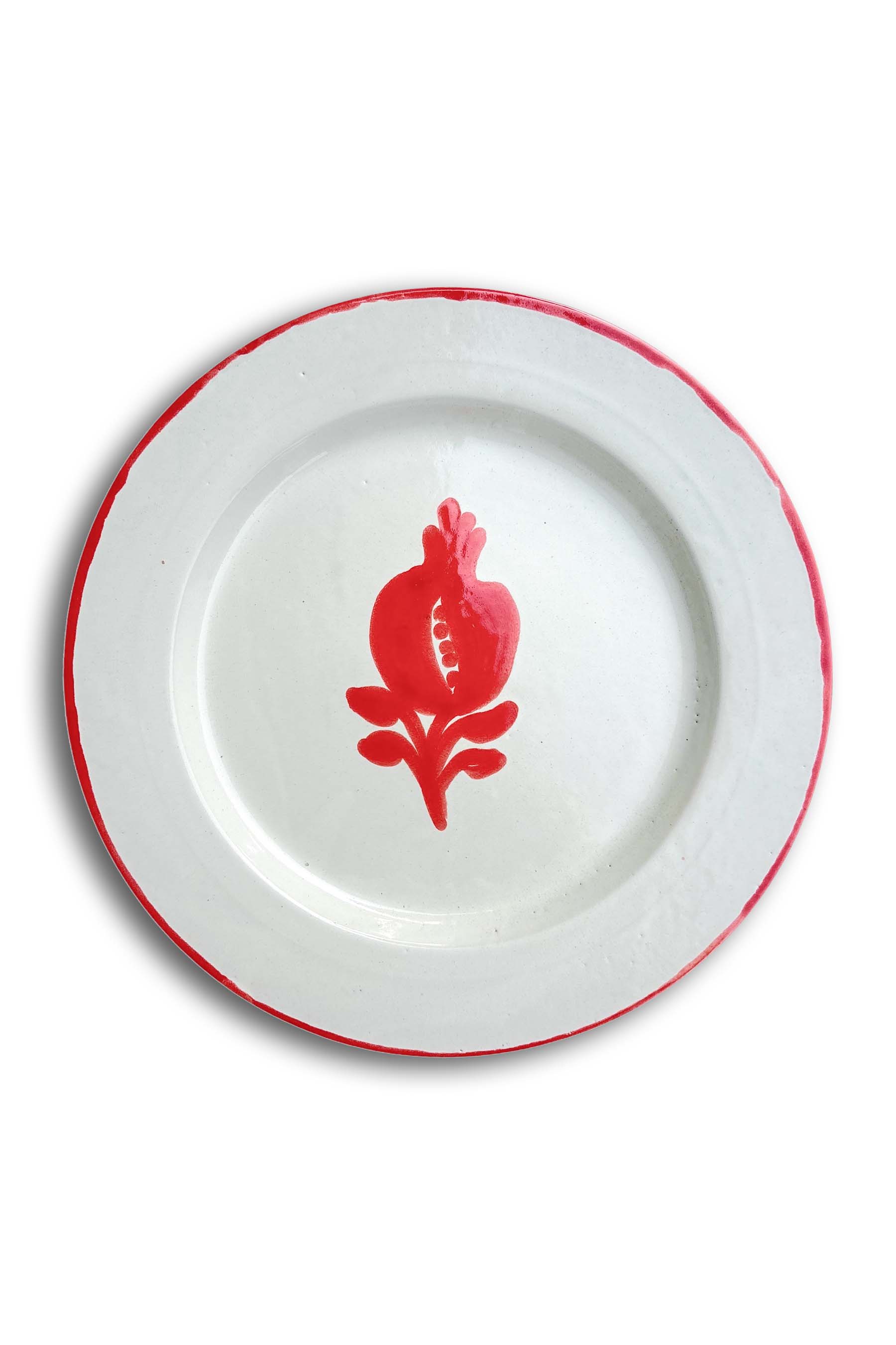 Ceramic Plates & Serving Dishes, Simple Red Pomegranate