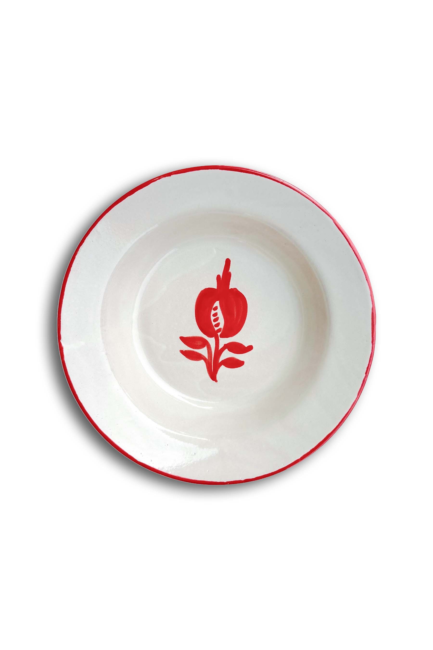 Ceramic Plates & Serving Dishes, Simple Red Pomegranate