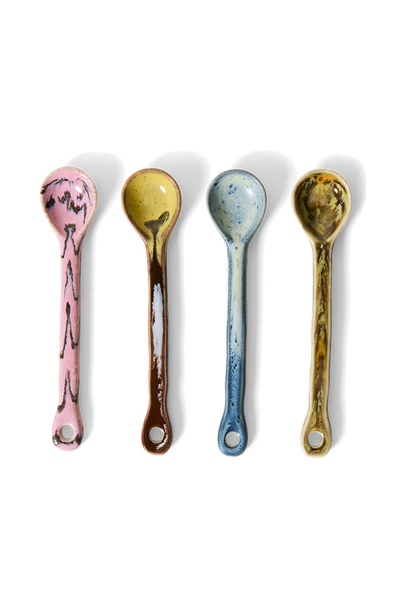 Ceramic spoons Multicolor | Set of 4