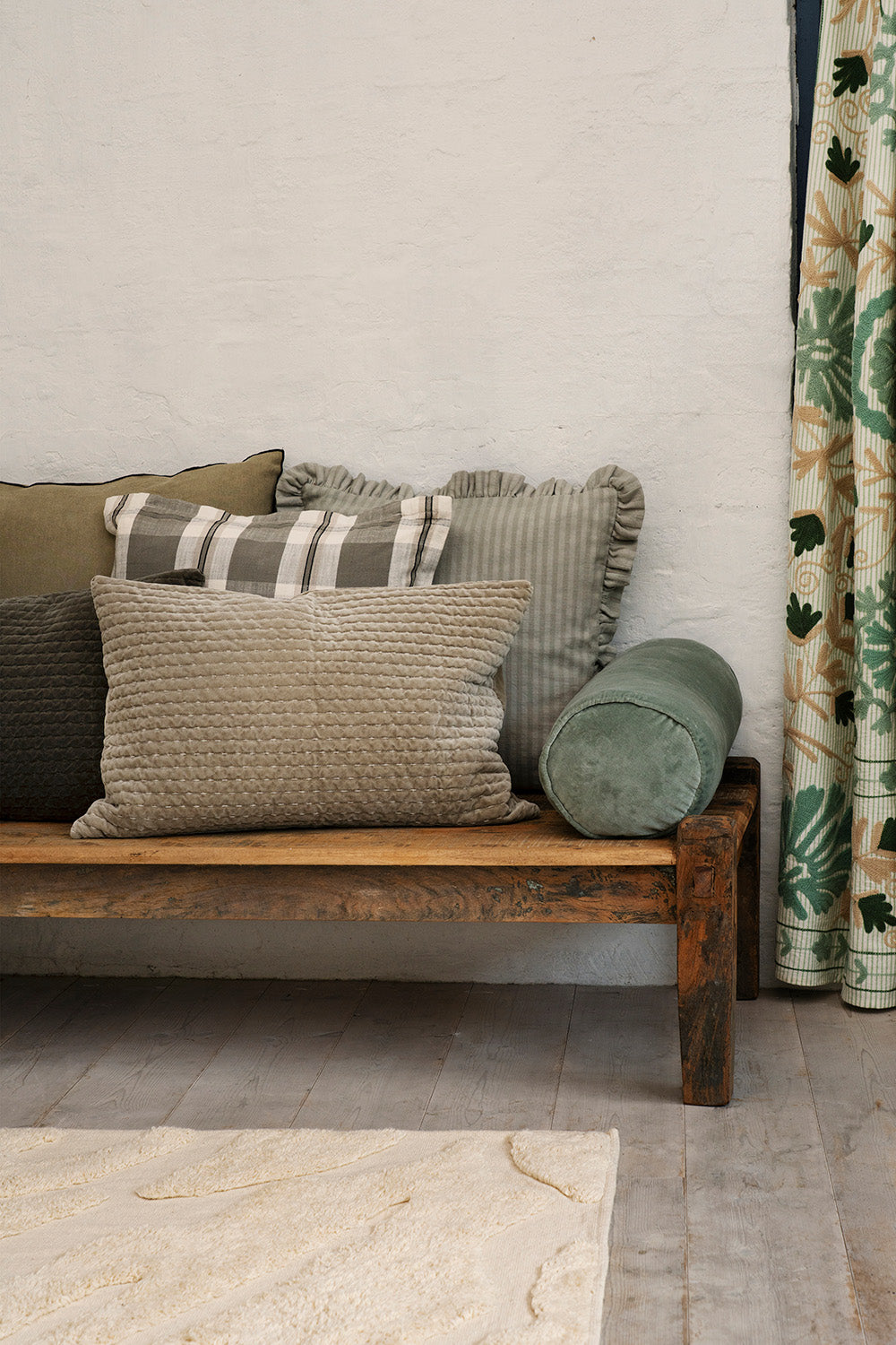 Checked Cushion | Khaki