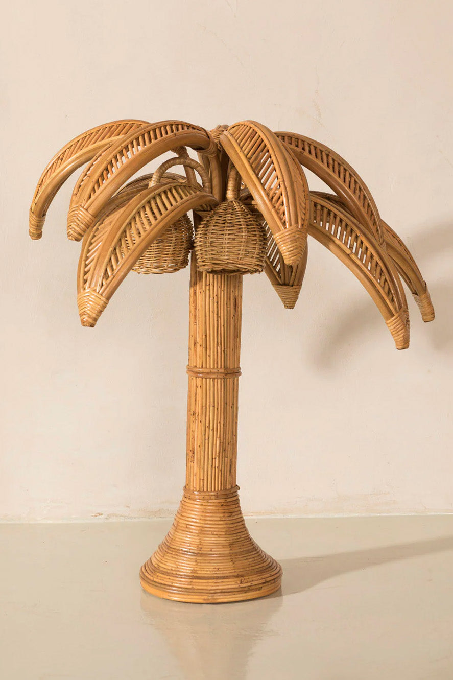 Palm Tree Rattan table lamp
