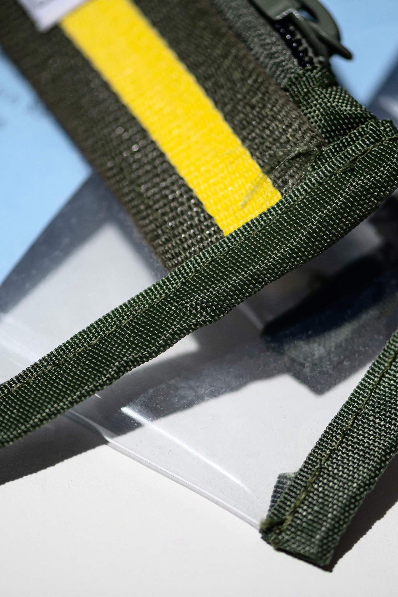 Plastic Bag documents, olive & yellow