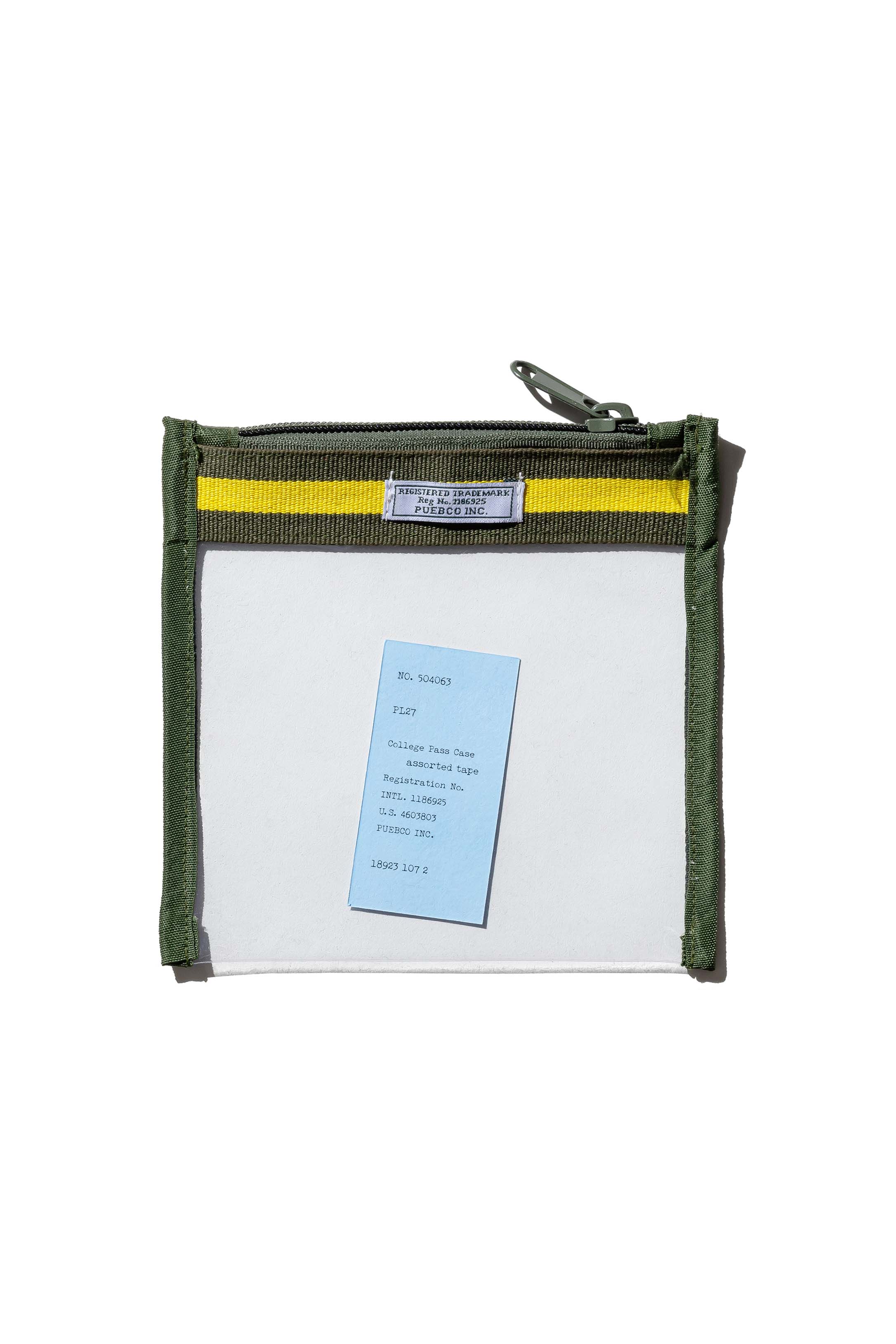 Plastic Bag documents, olive & yellow