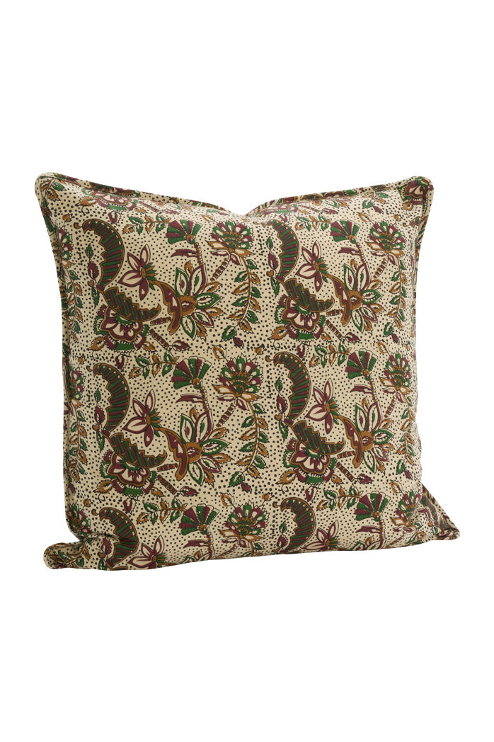 Printed Cushion | Green Flowers