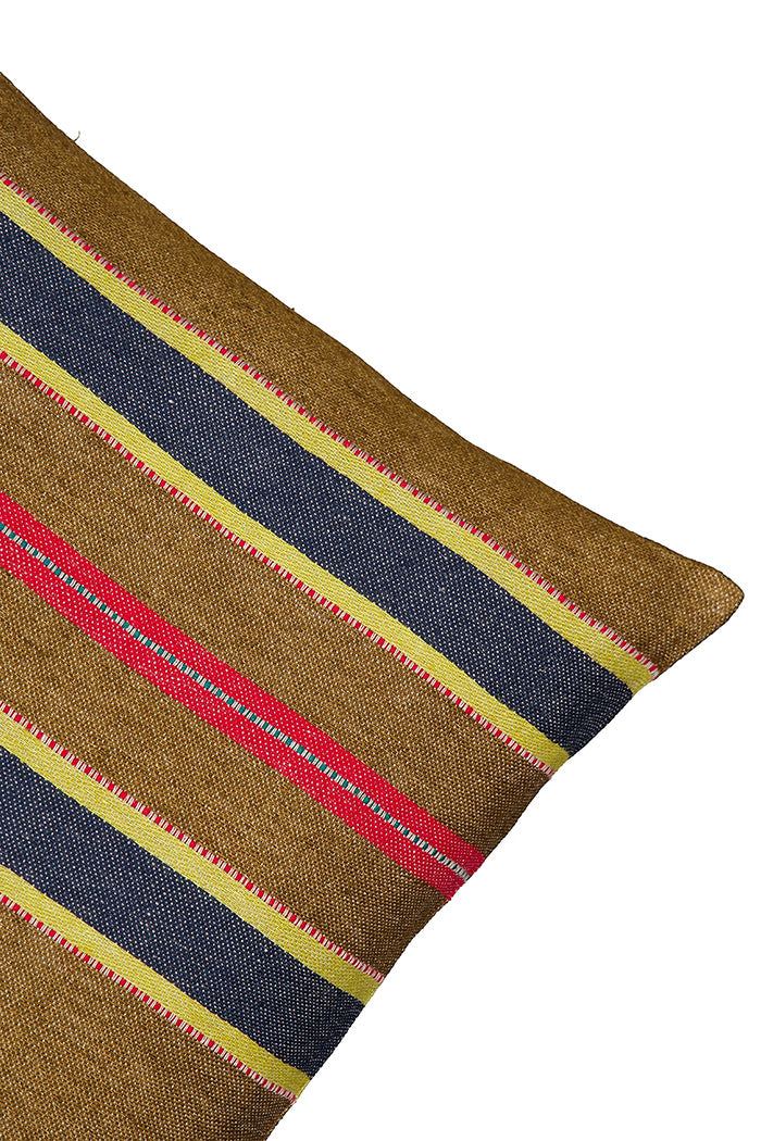 Cushion Ochre | Multicolor Stripes