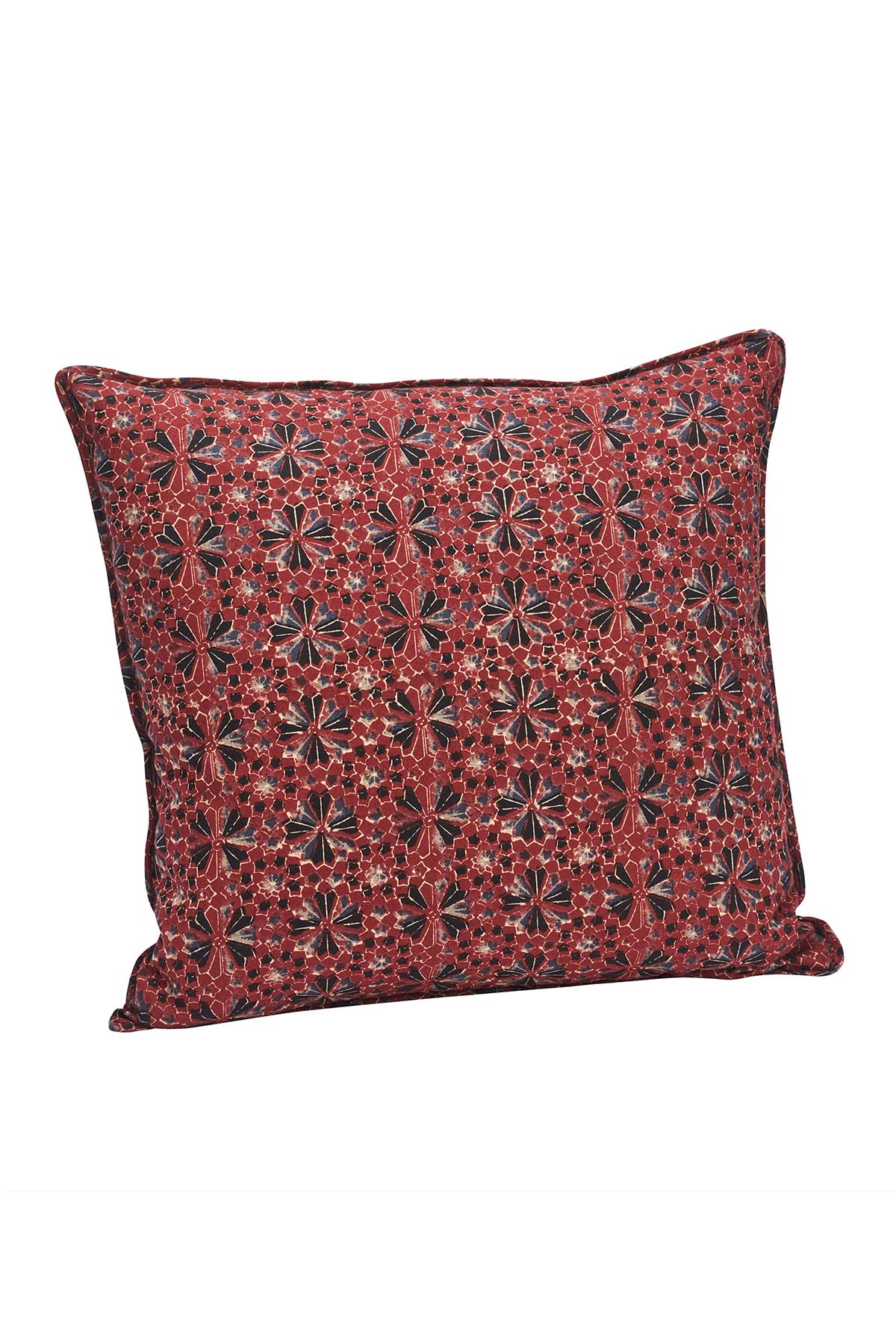 Printed Cushion, Red Flowers