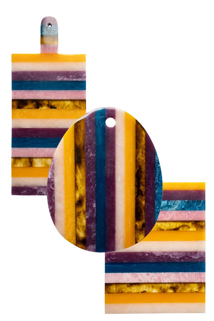 Cheese board, Multicolor yellow, Oval