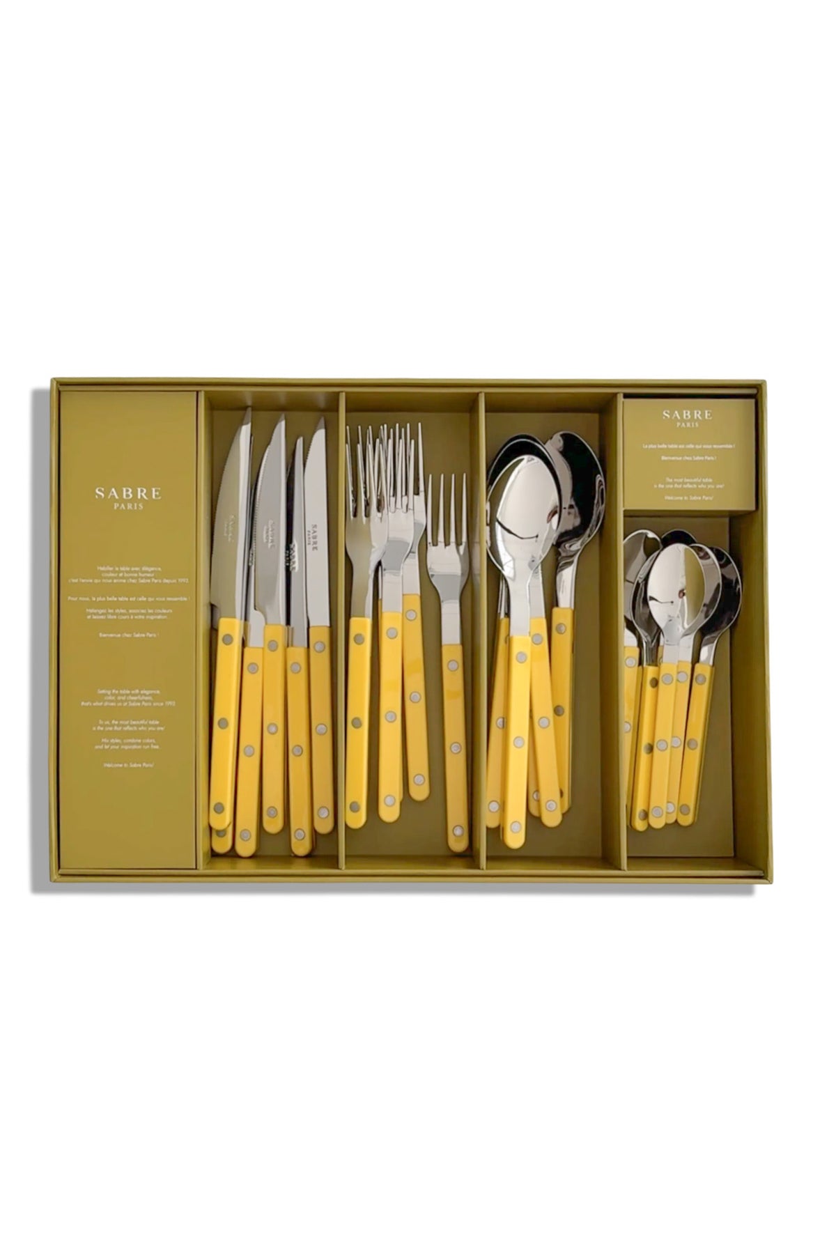 Yellow Cutlery Set 24 pieces | Sabre Paris