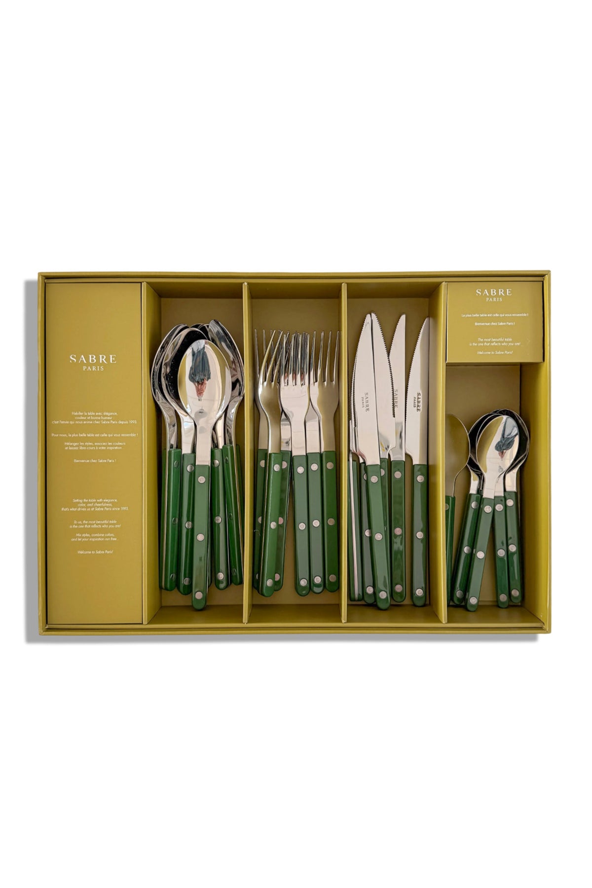 Green Cutlery Set 24 pieces | Sabre Paris