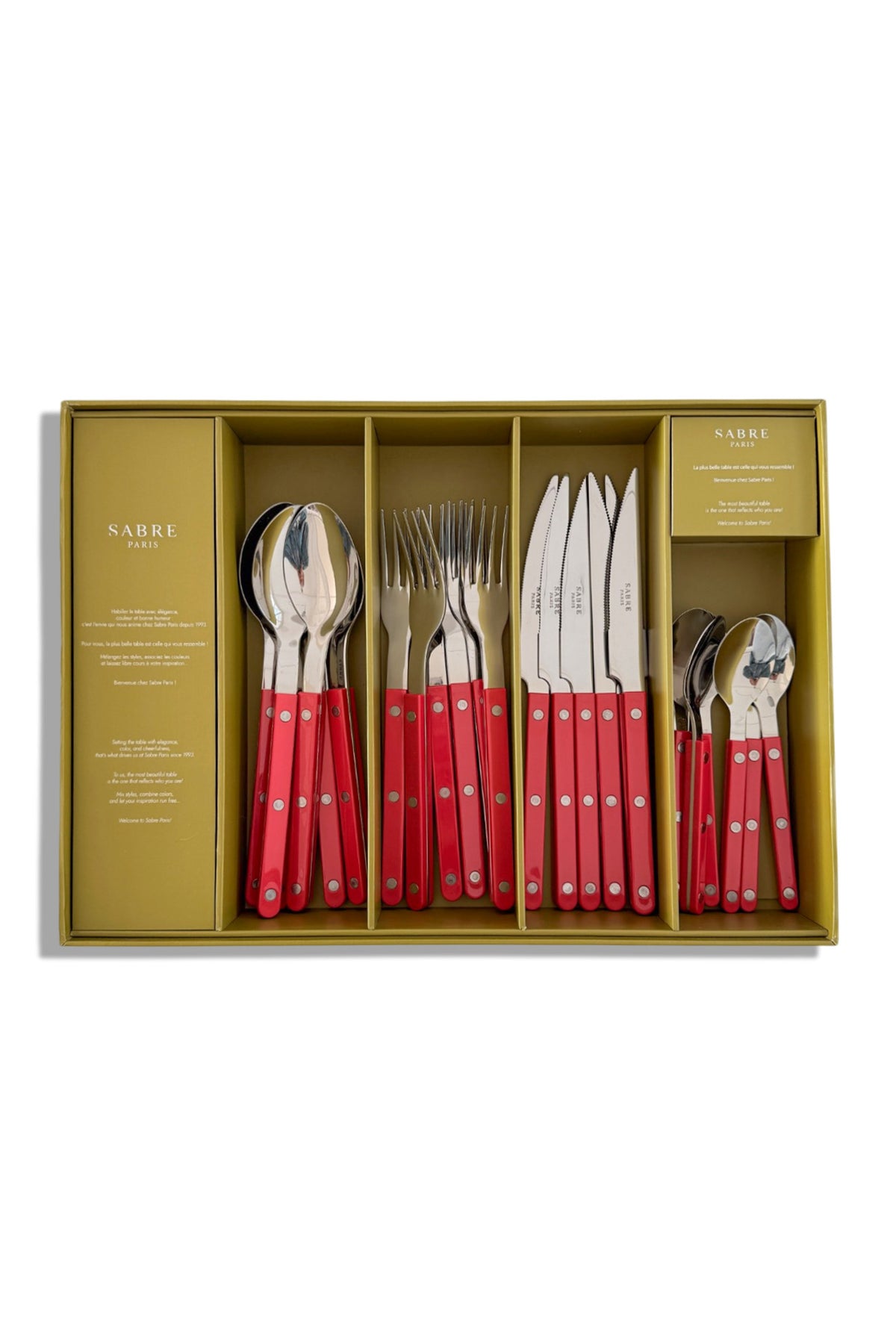 Red Cutlery Set 24 pieces | Sabre Paris