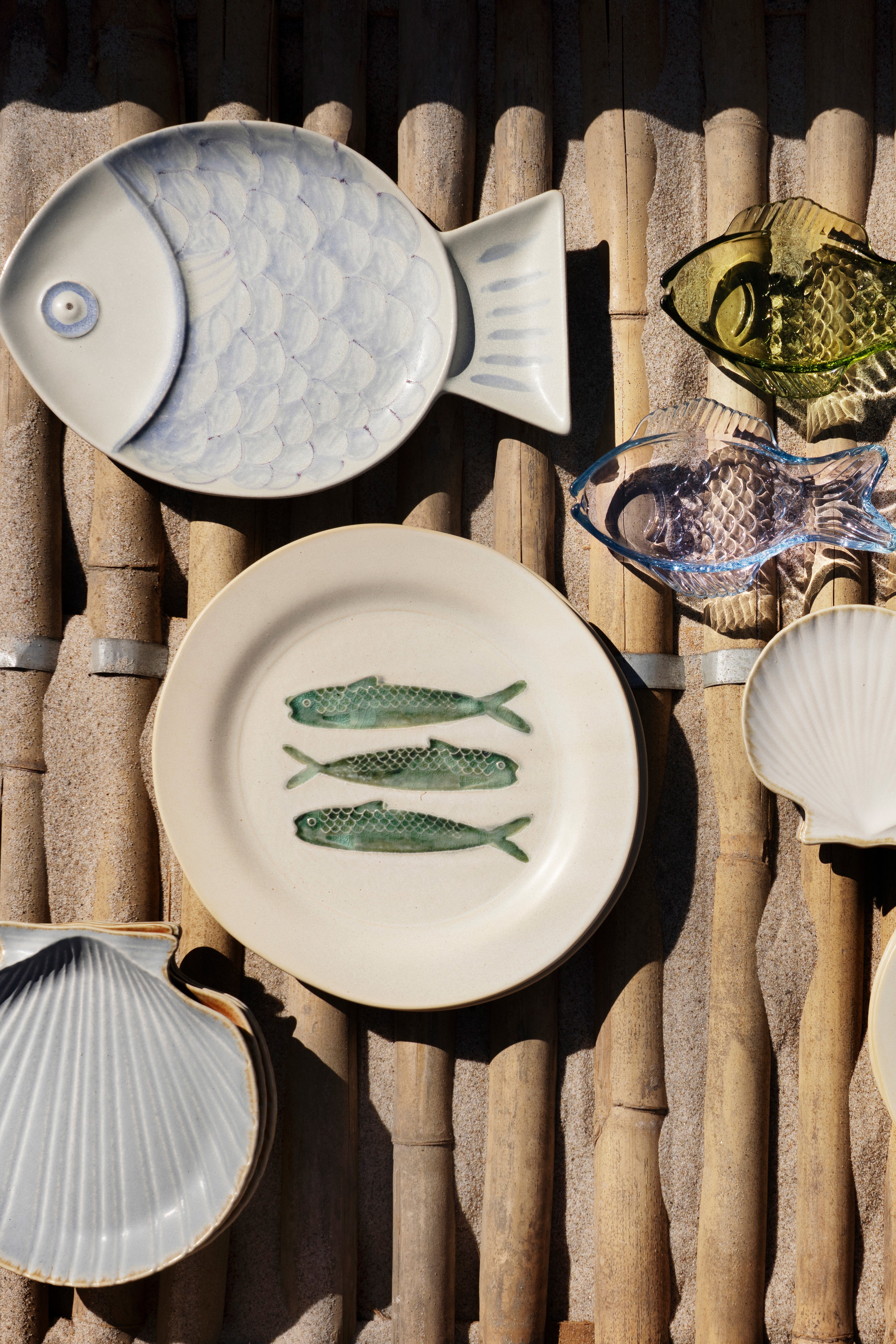 Stoneware Lunch Plate | Green Fish