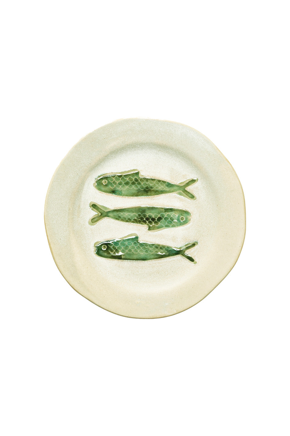 Stoneware Lunch Plate | Green Fish