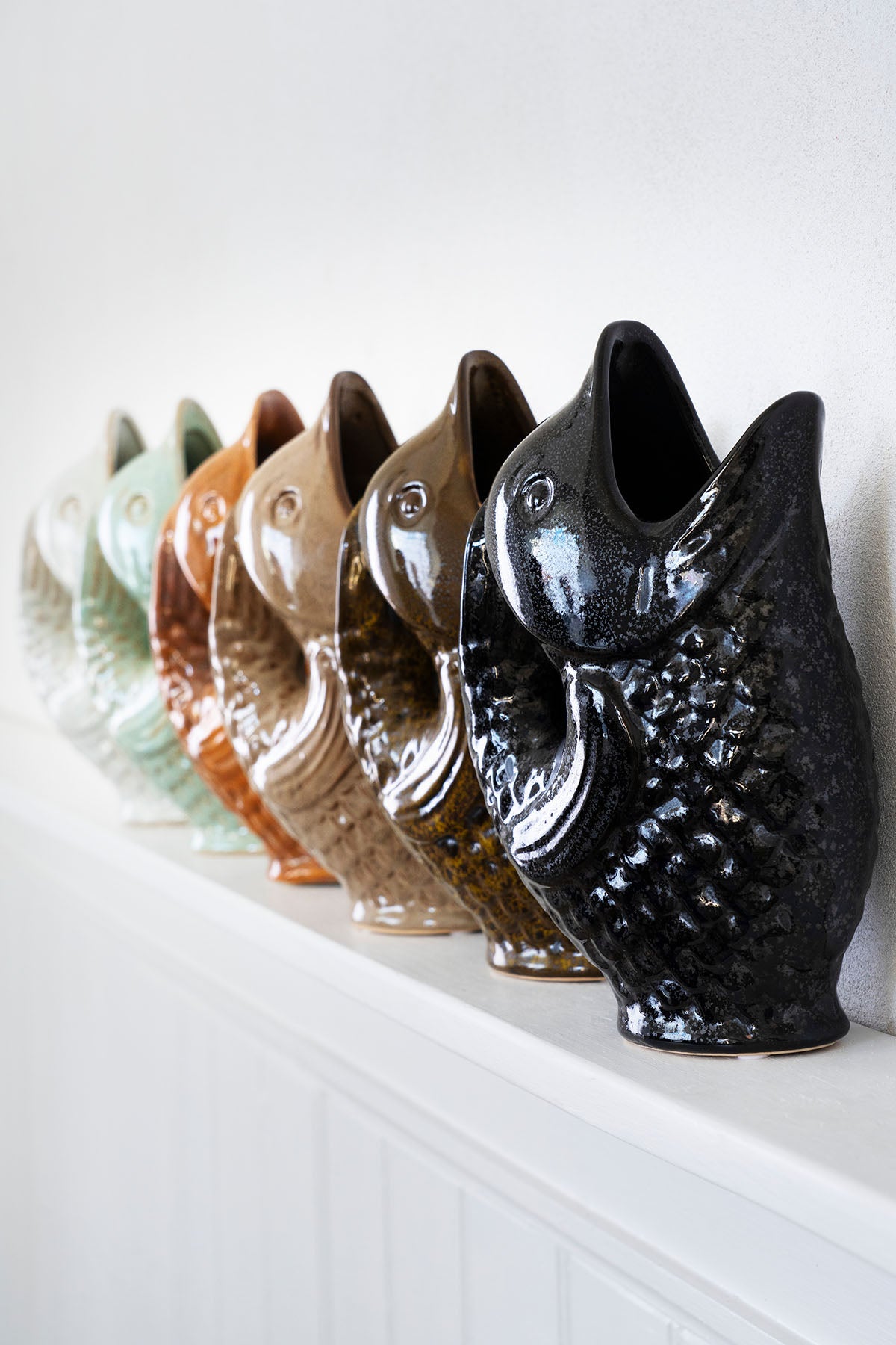 Stoneware Fish Vase | Golden Orange