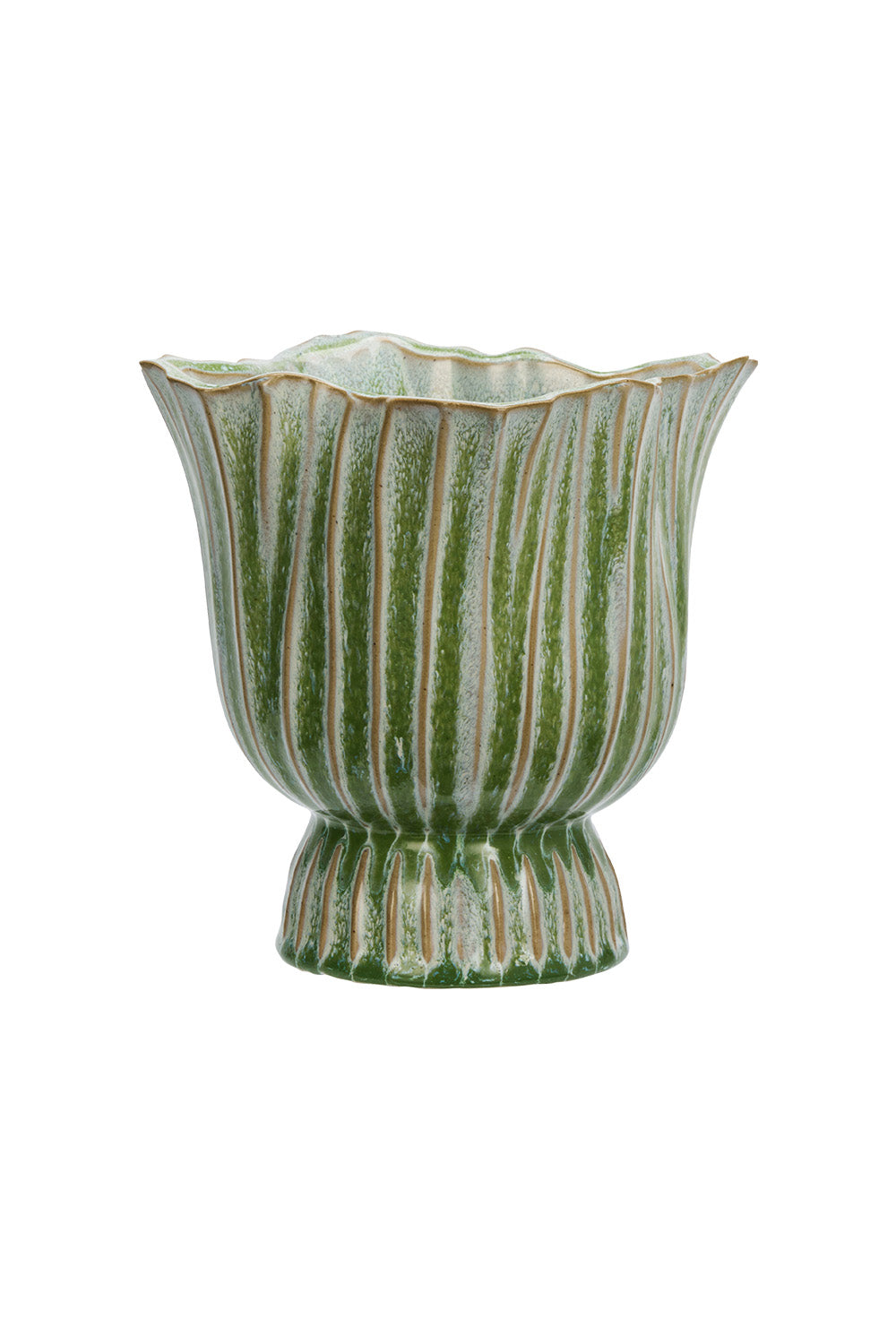 Stoneware Flower Pots Green | Choose Size