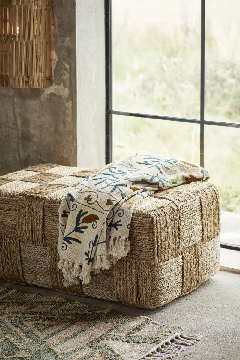 Jute Rug | Green Geometric