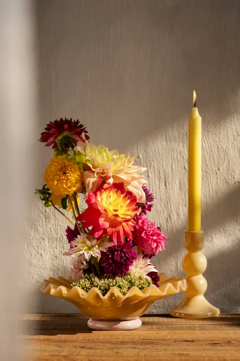 Glass Ruflle Tray | Honey