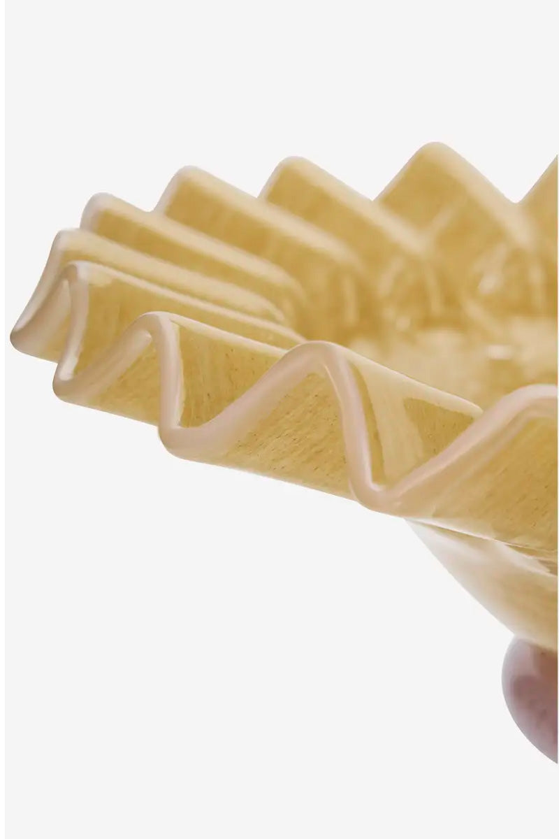 Glass Ruflle Tray | Honey