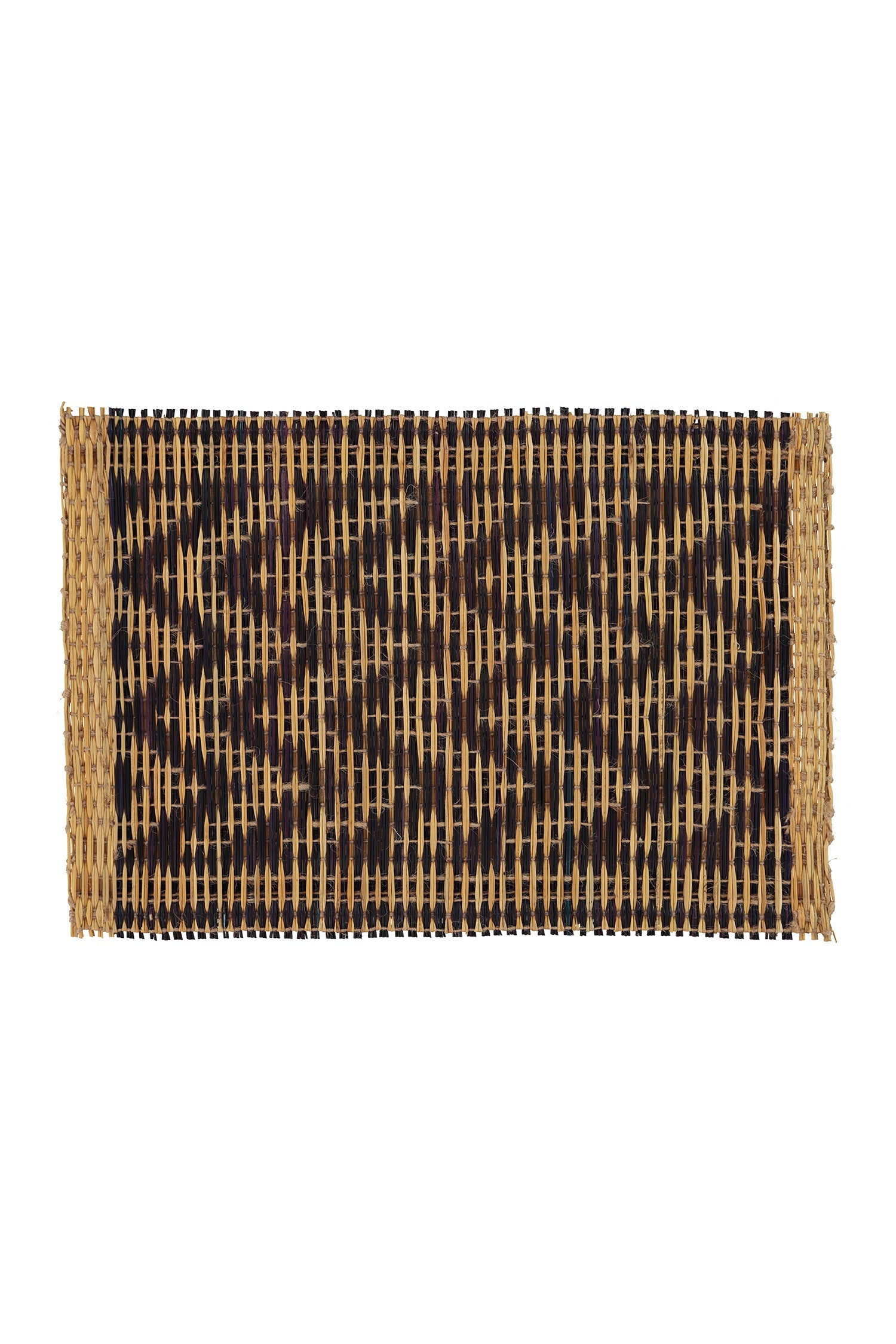 Placemat cane, brown geometric