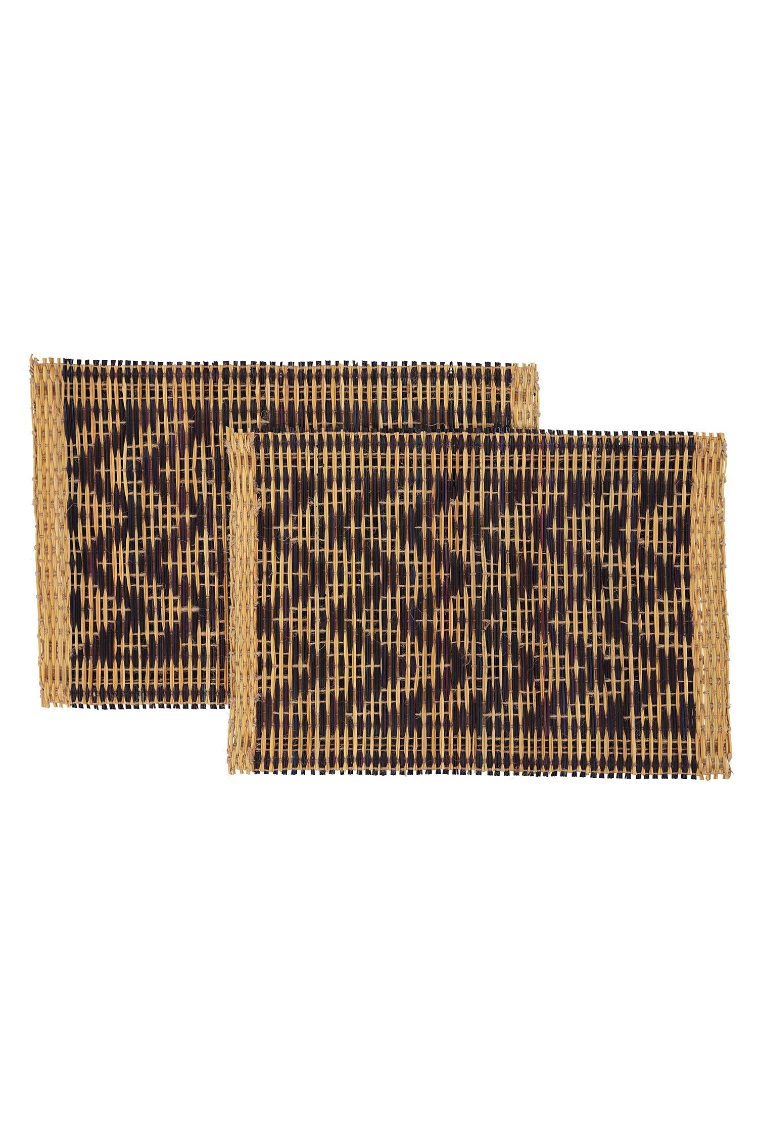 Placemat cane, brown geometric