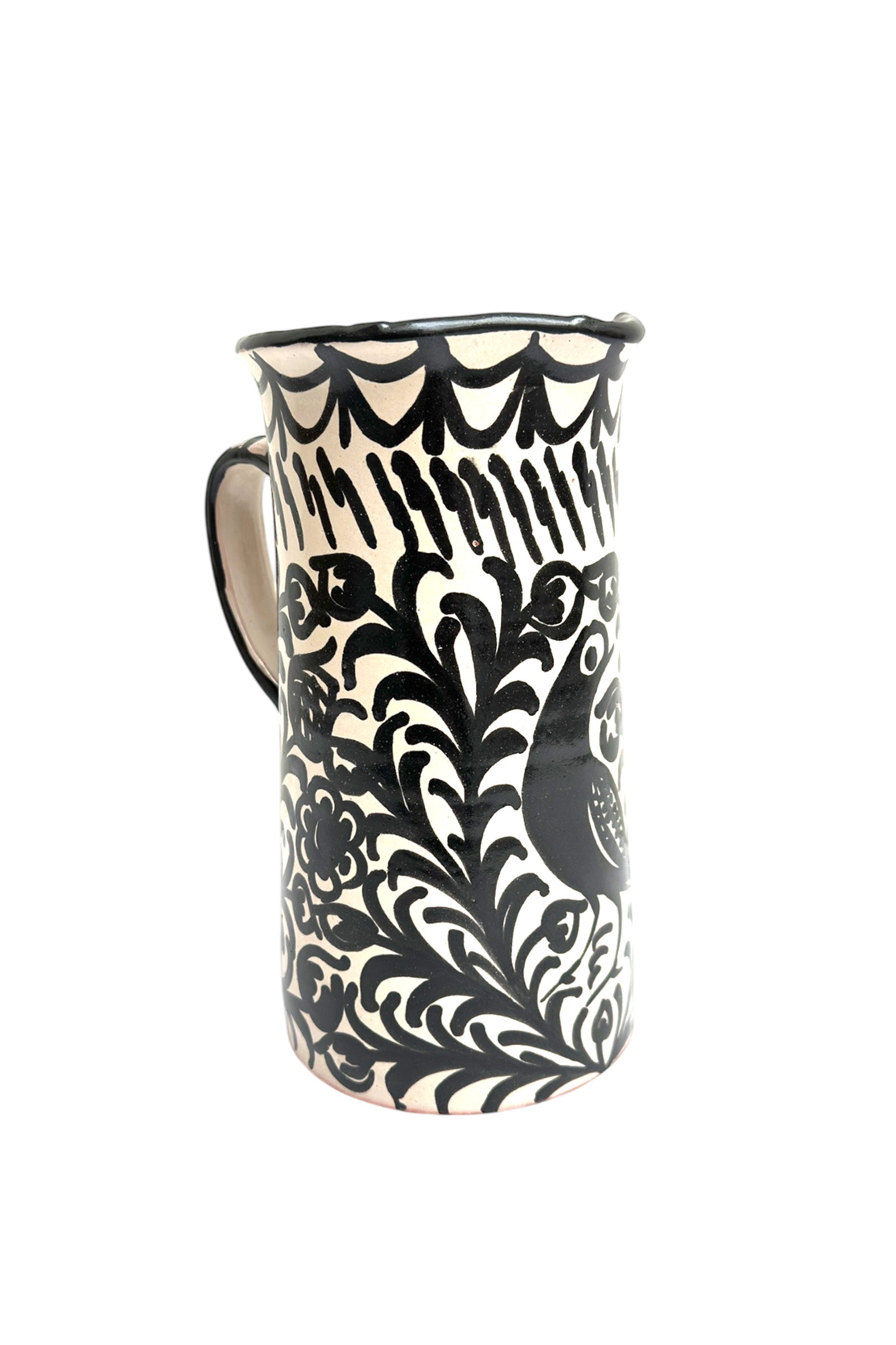 Ceramic Jar, Black with Bird