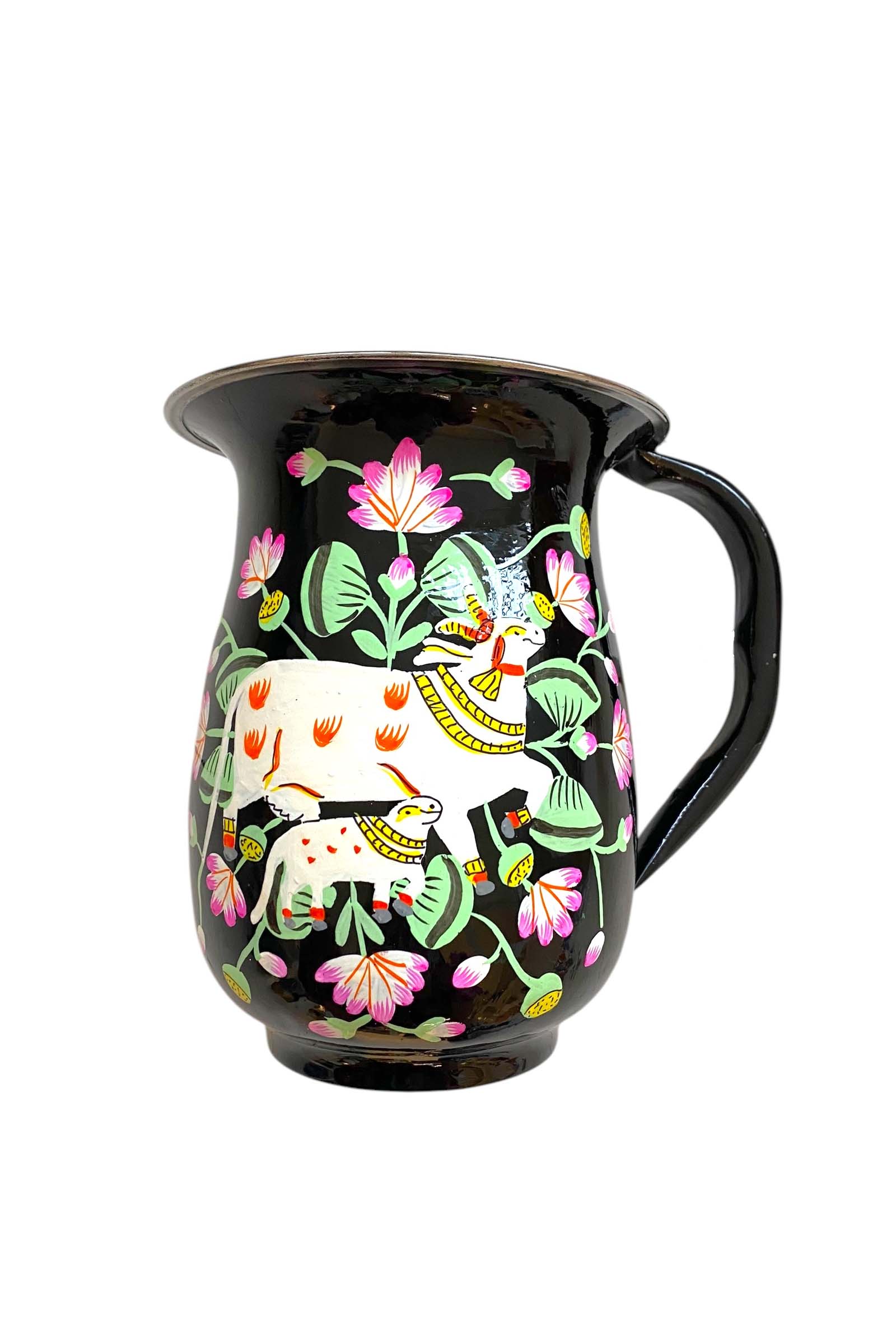 Jug black with tiger