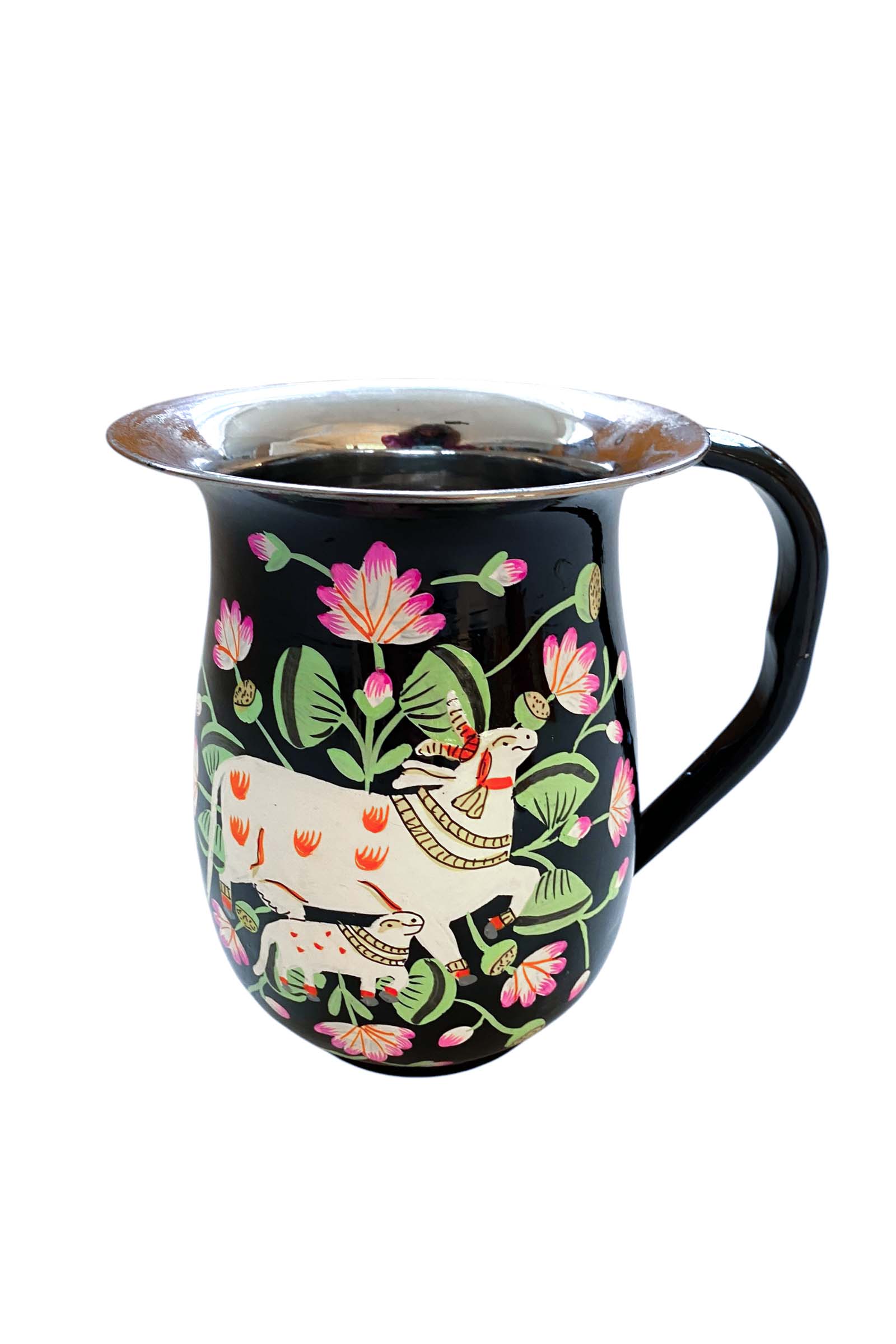 Jug black with tiger