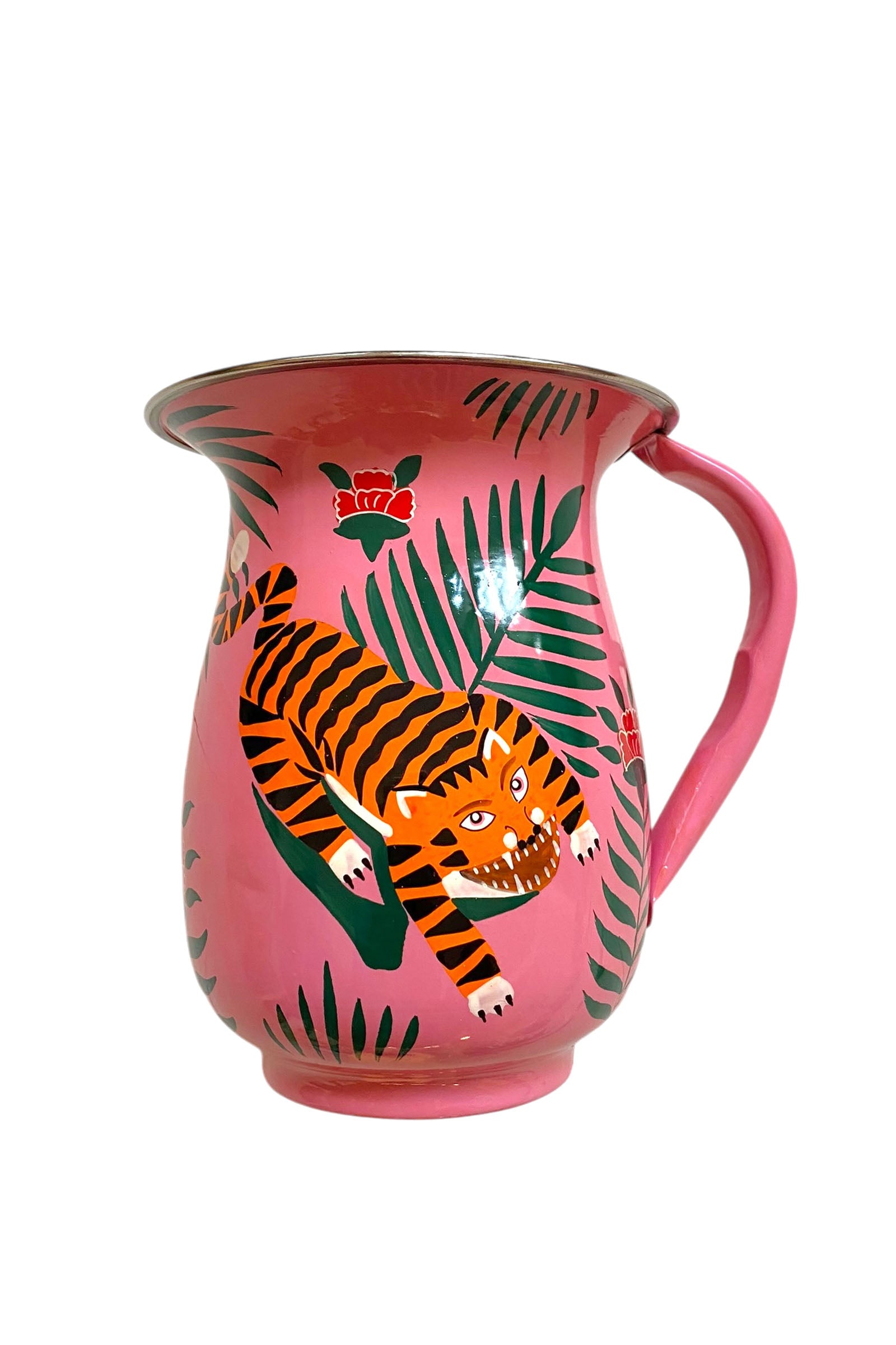 Jug pink with tiger