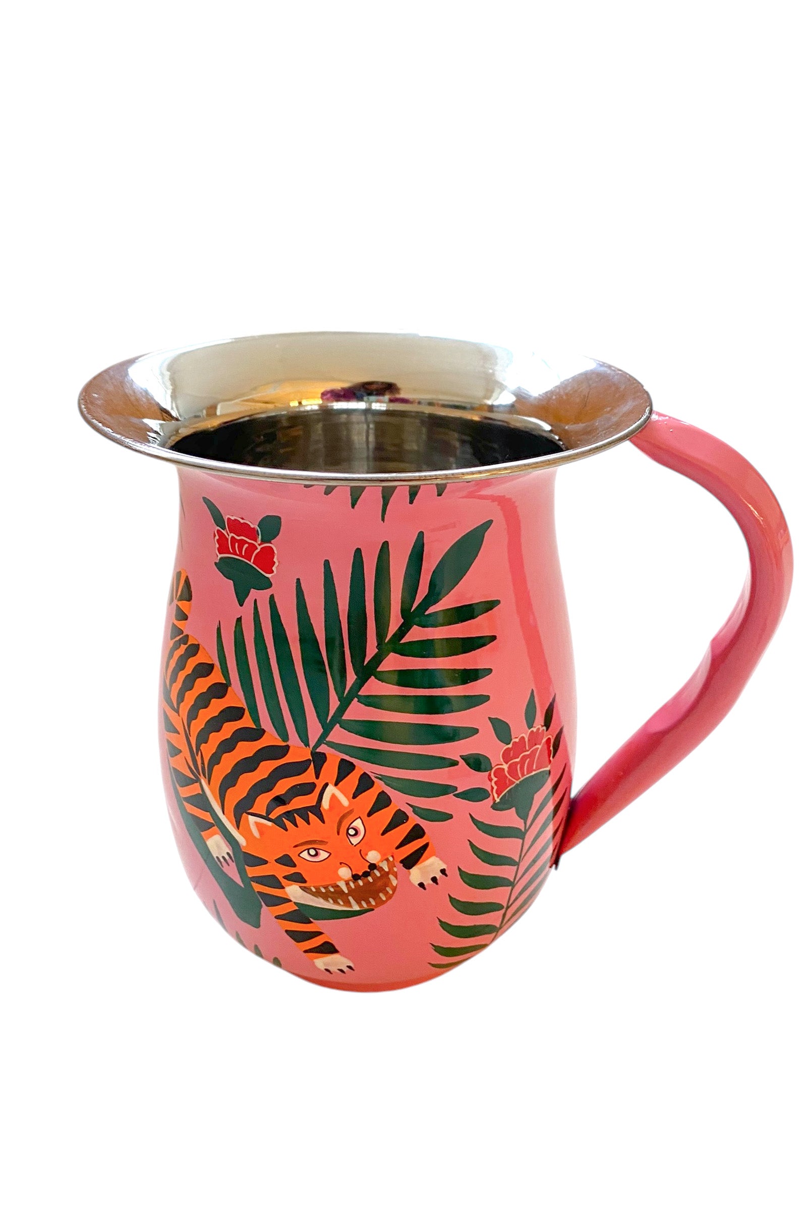 Jug pink with tiger