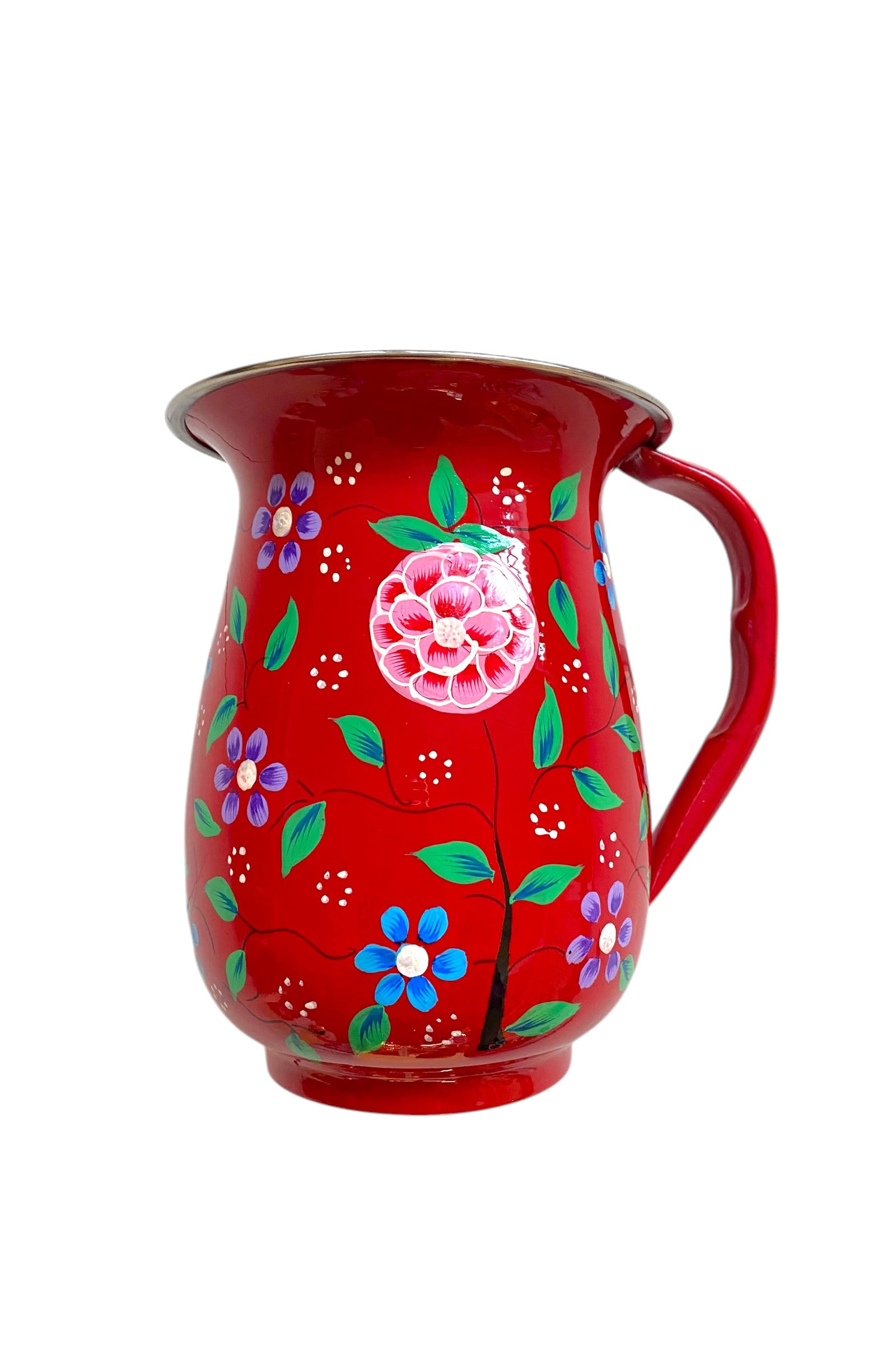 Jug red with flowers