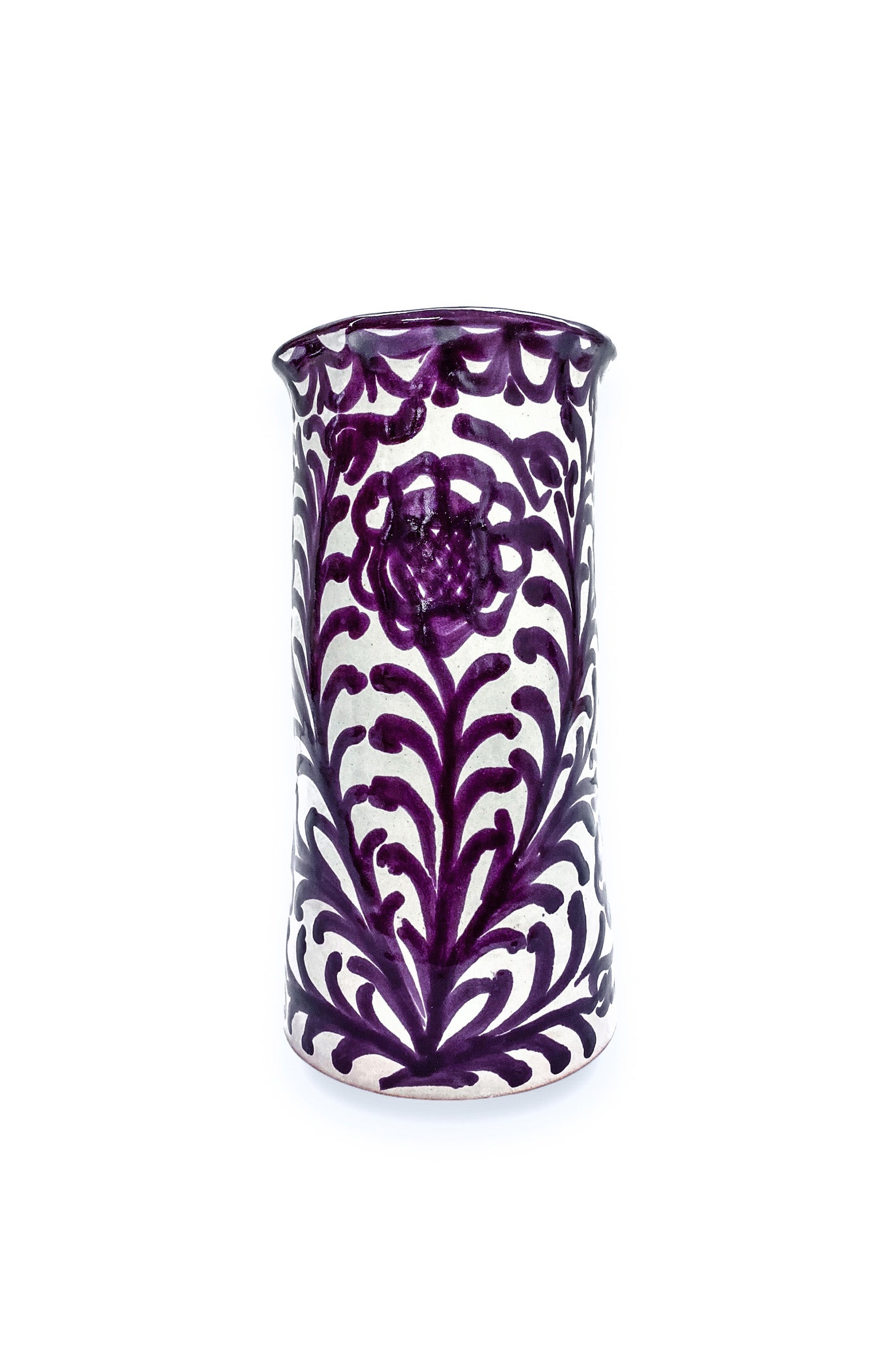 Ceramic Jar, Purple with flowers