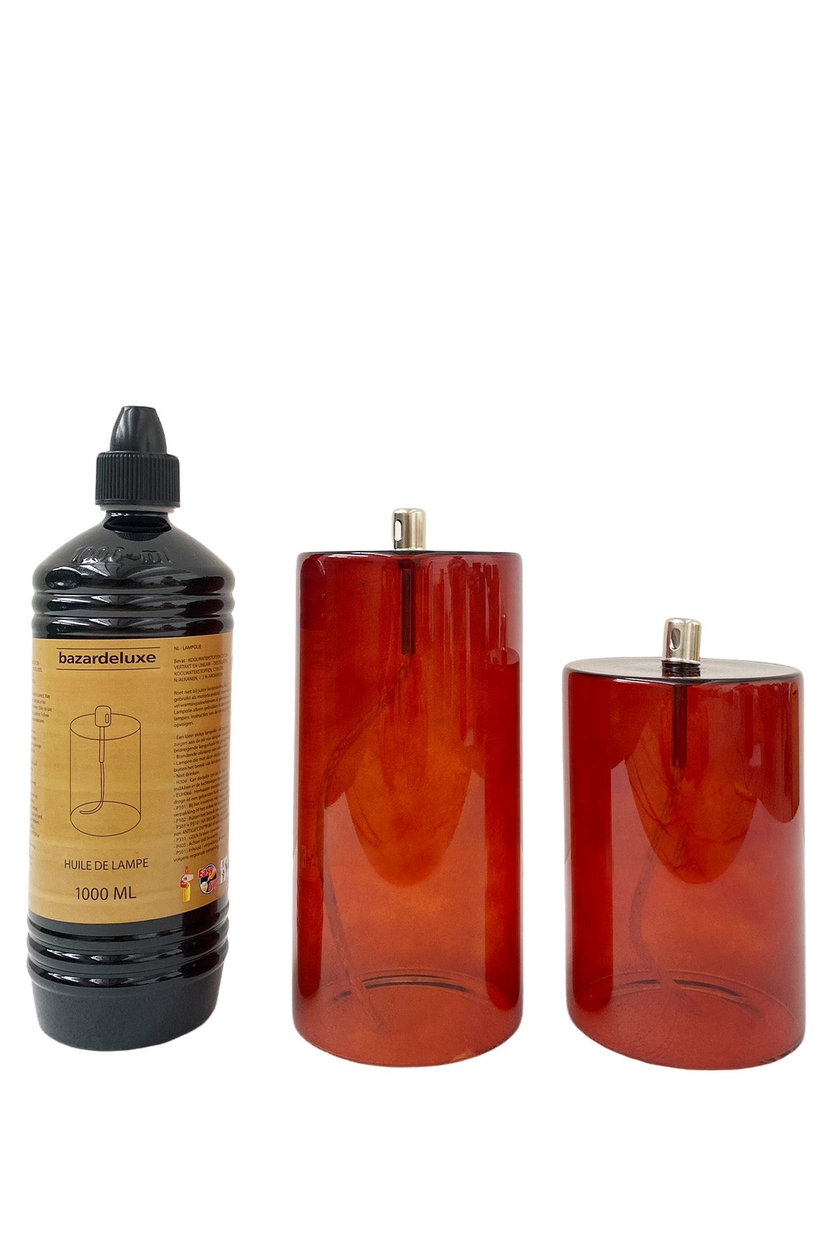 Candle oil lamp, Cylinder, Amber, L