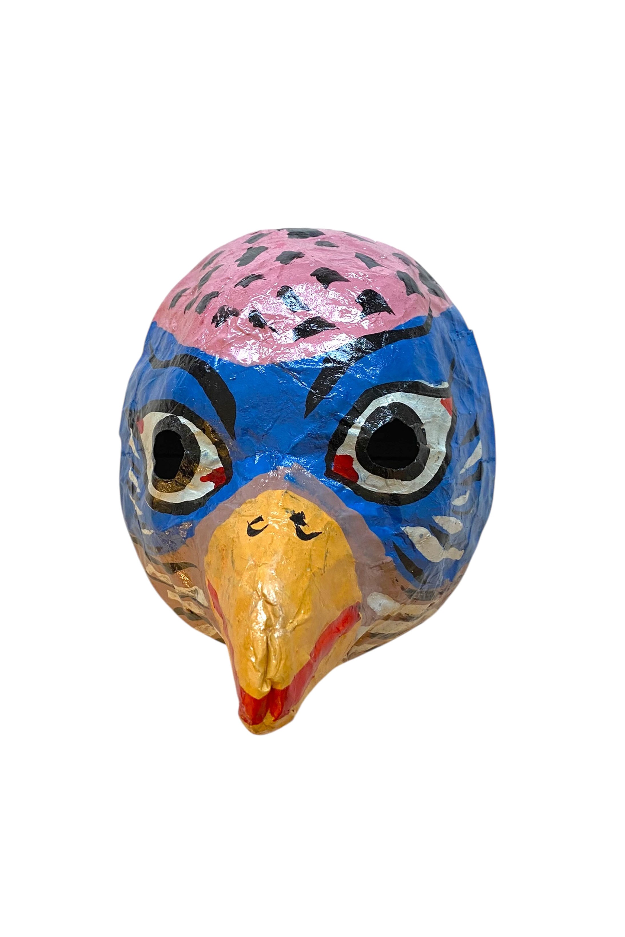 Wall mask papier mache | eagle blue (A)