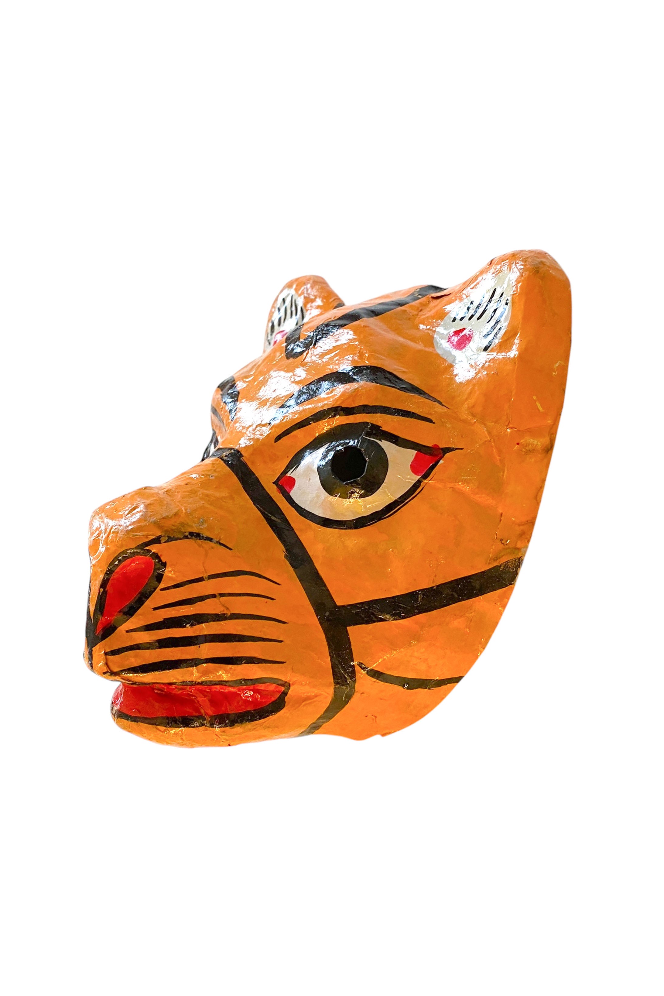 Wall Mask papier mache | Tiger Orange