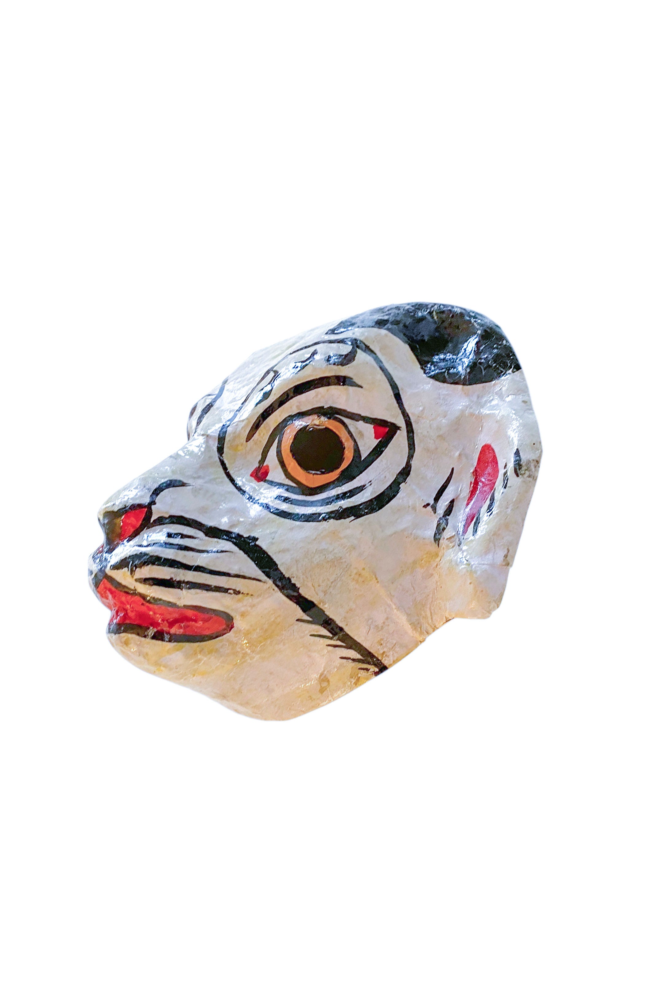 Wall mask papier mache | tiger white
