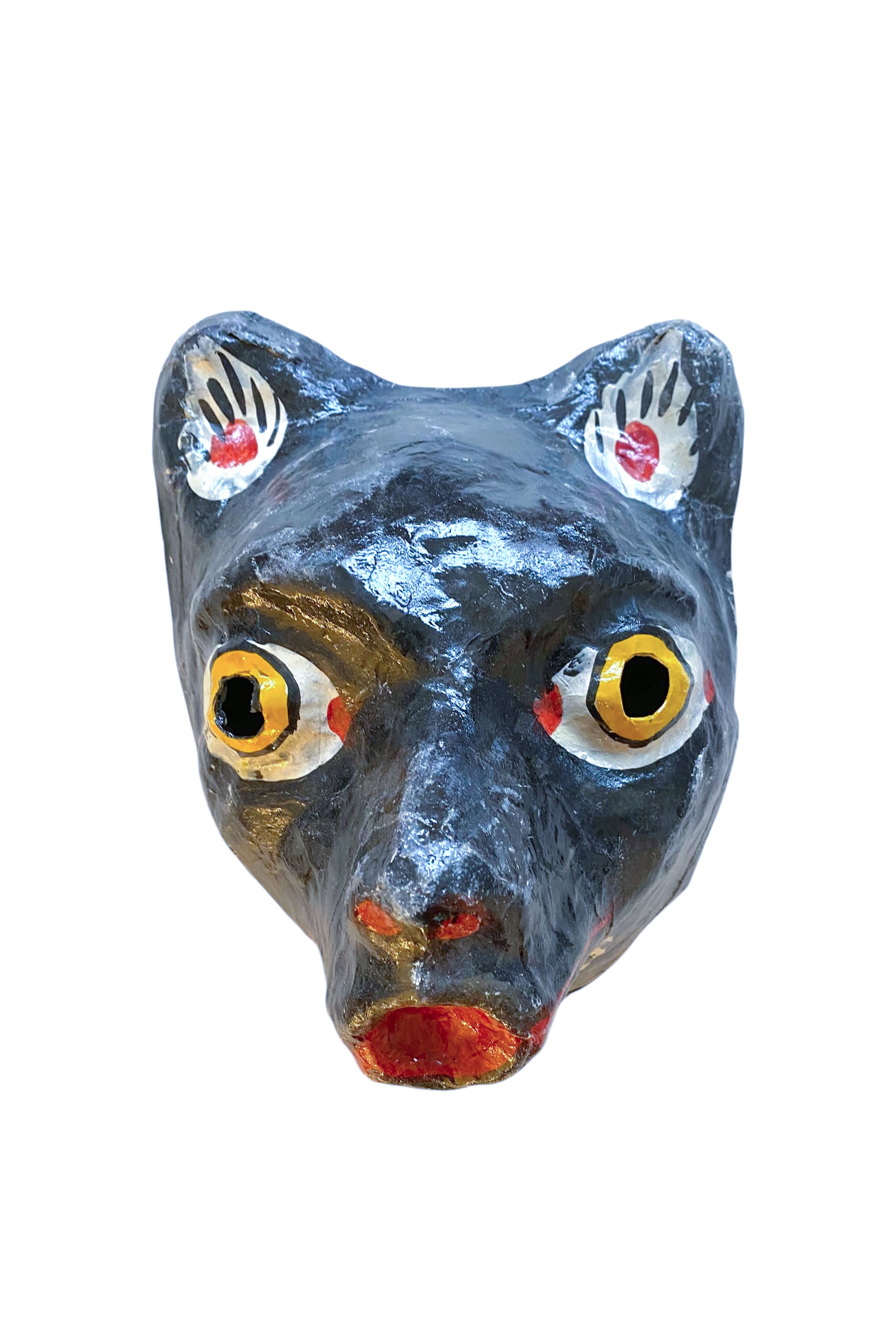 Wall mask papier mache | Black Wolf