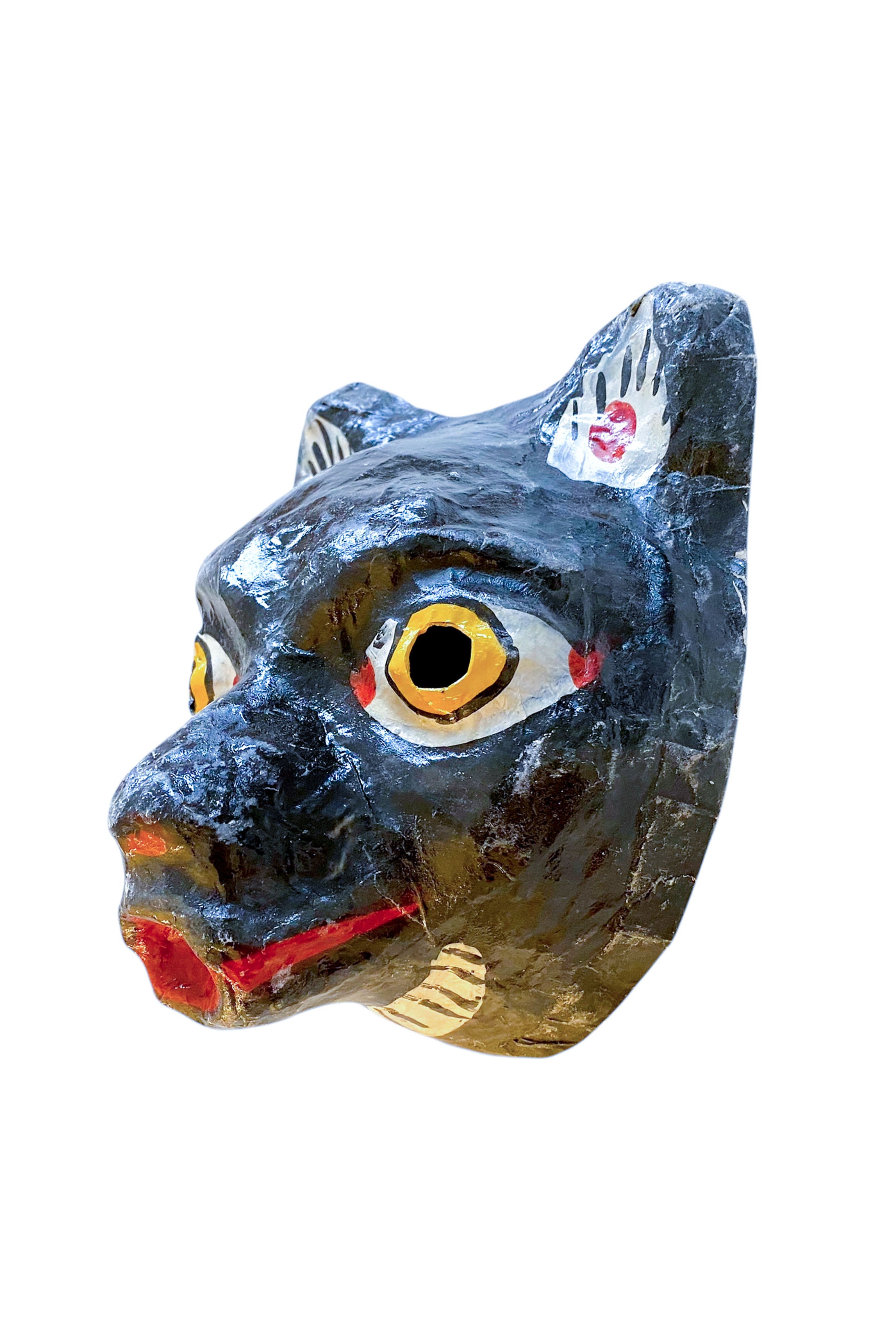 Wall mask papier mache | Black Wolf