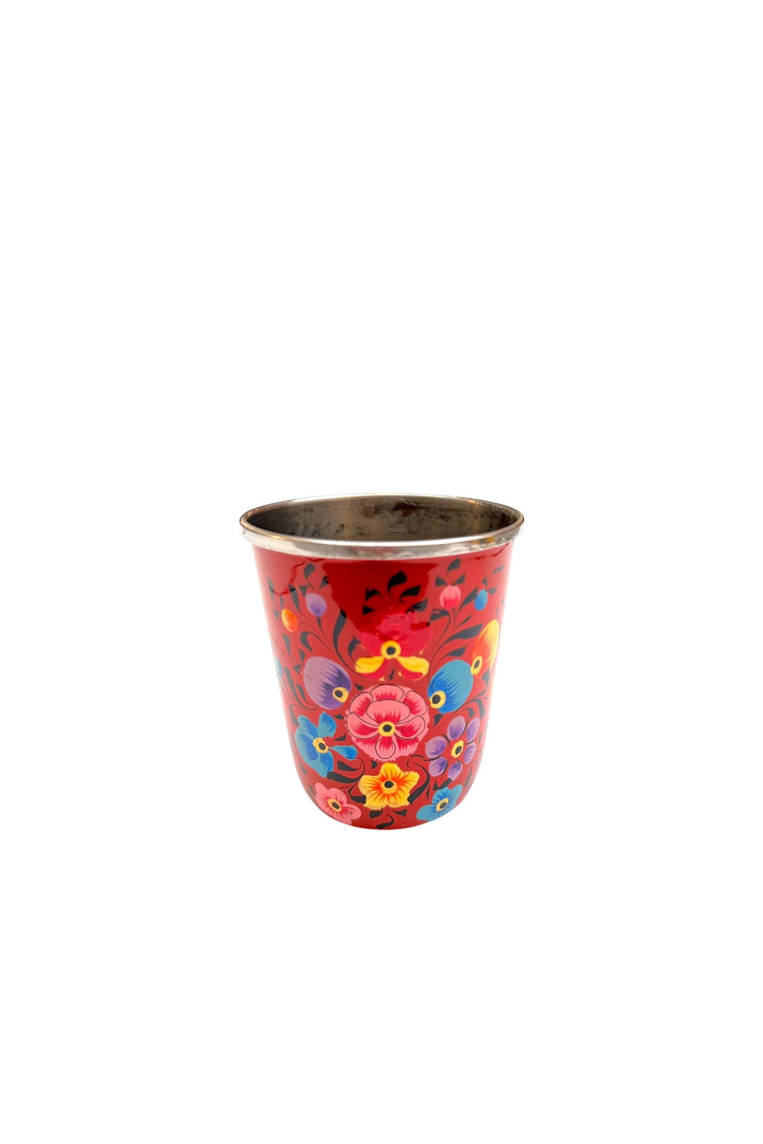 Tumbler Medium | Red with Flowers