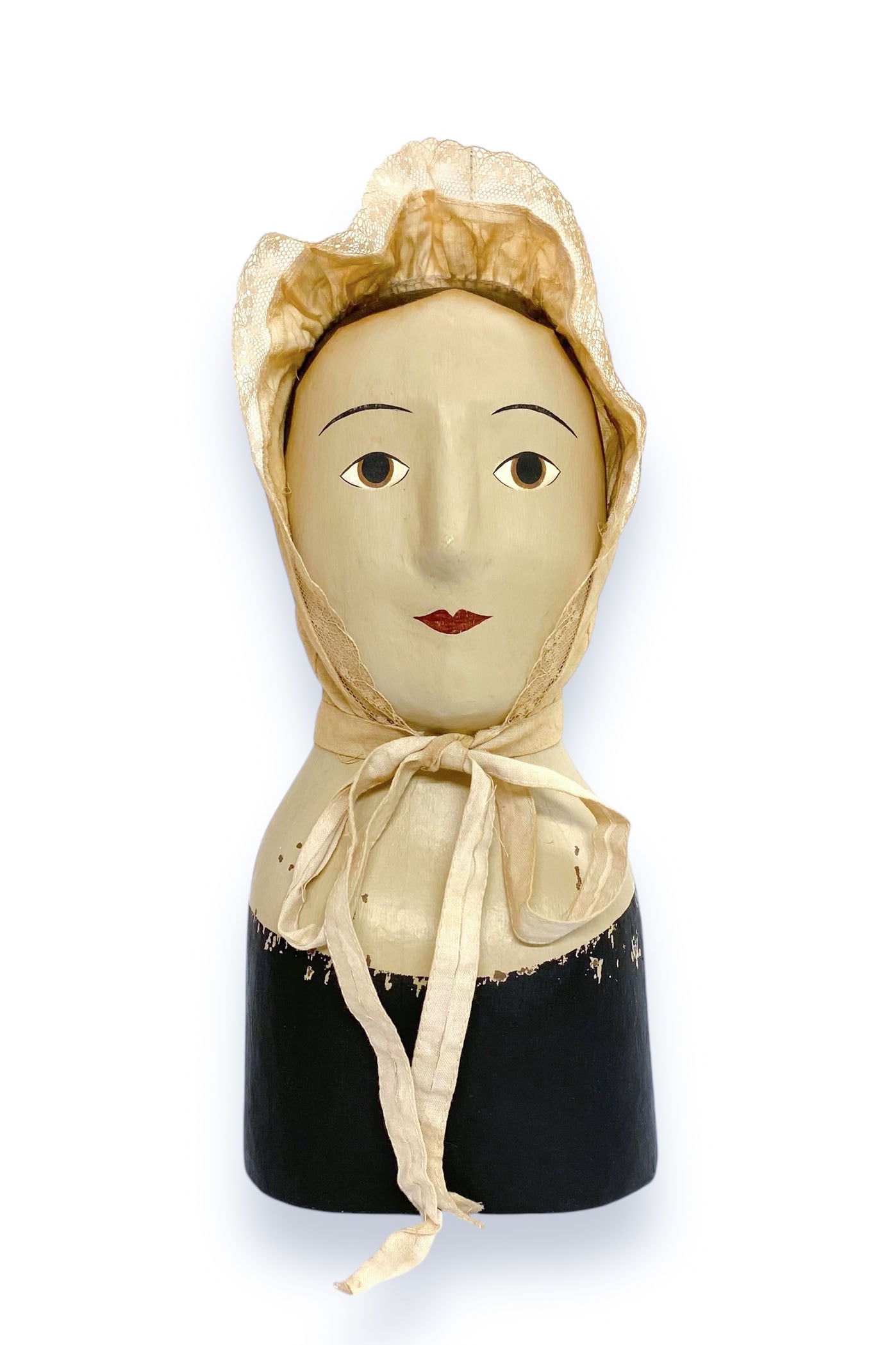 Head with fabric bonnet