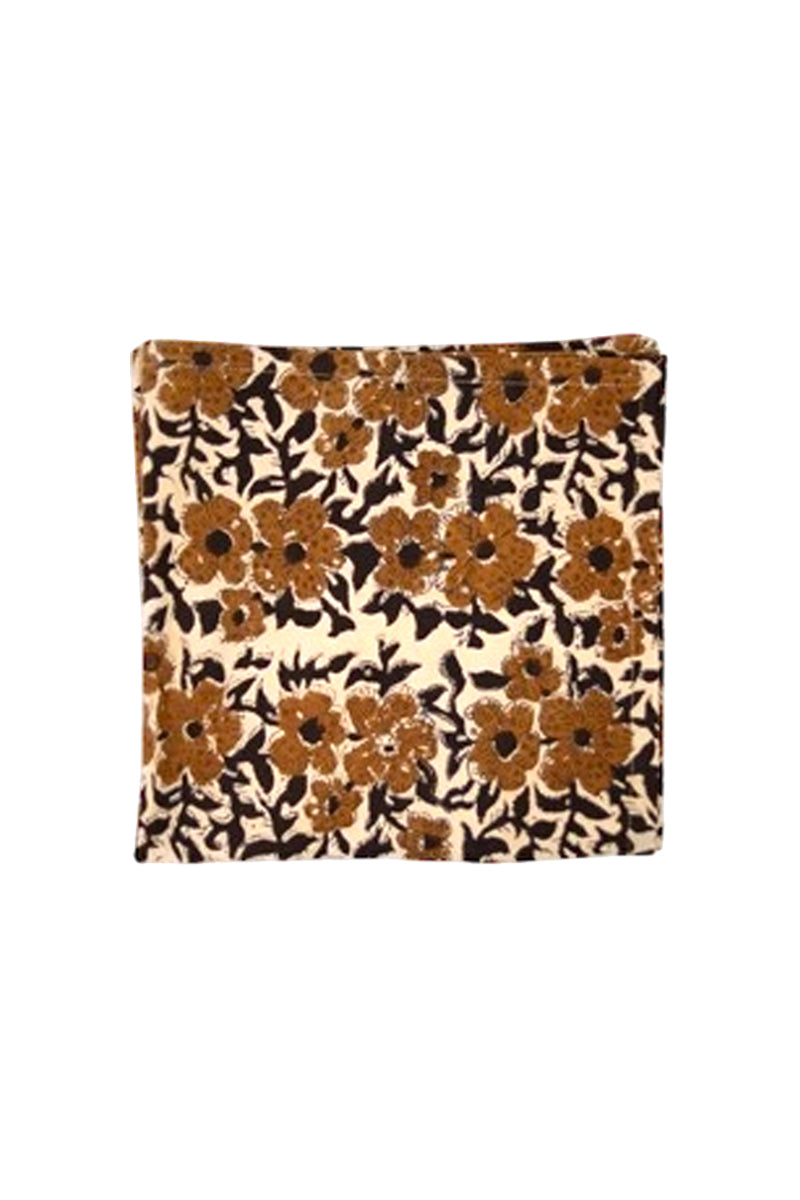 Napkin Block Flowers Print | Mustard
