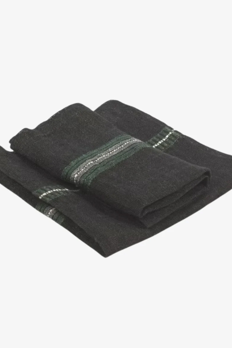 Napkin | Dark Grey With Stripes