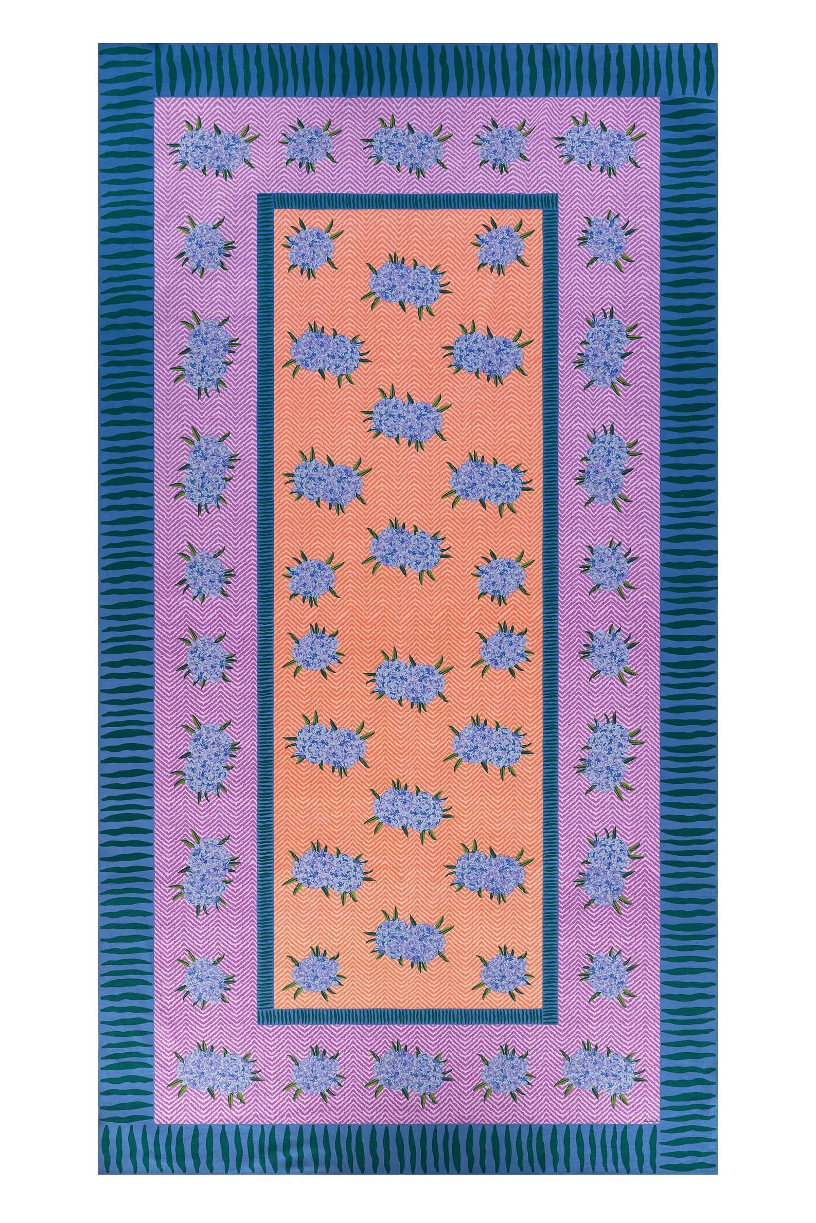 Table cloth, Oleander lilac peach