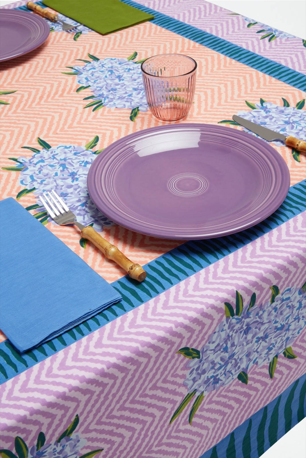 Table cloth, Oleander lilac peach