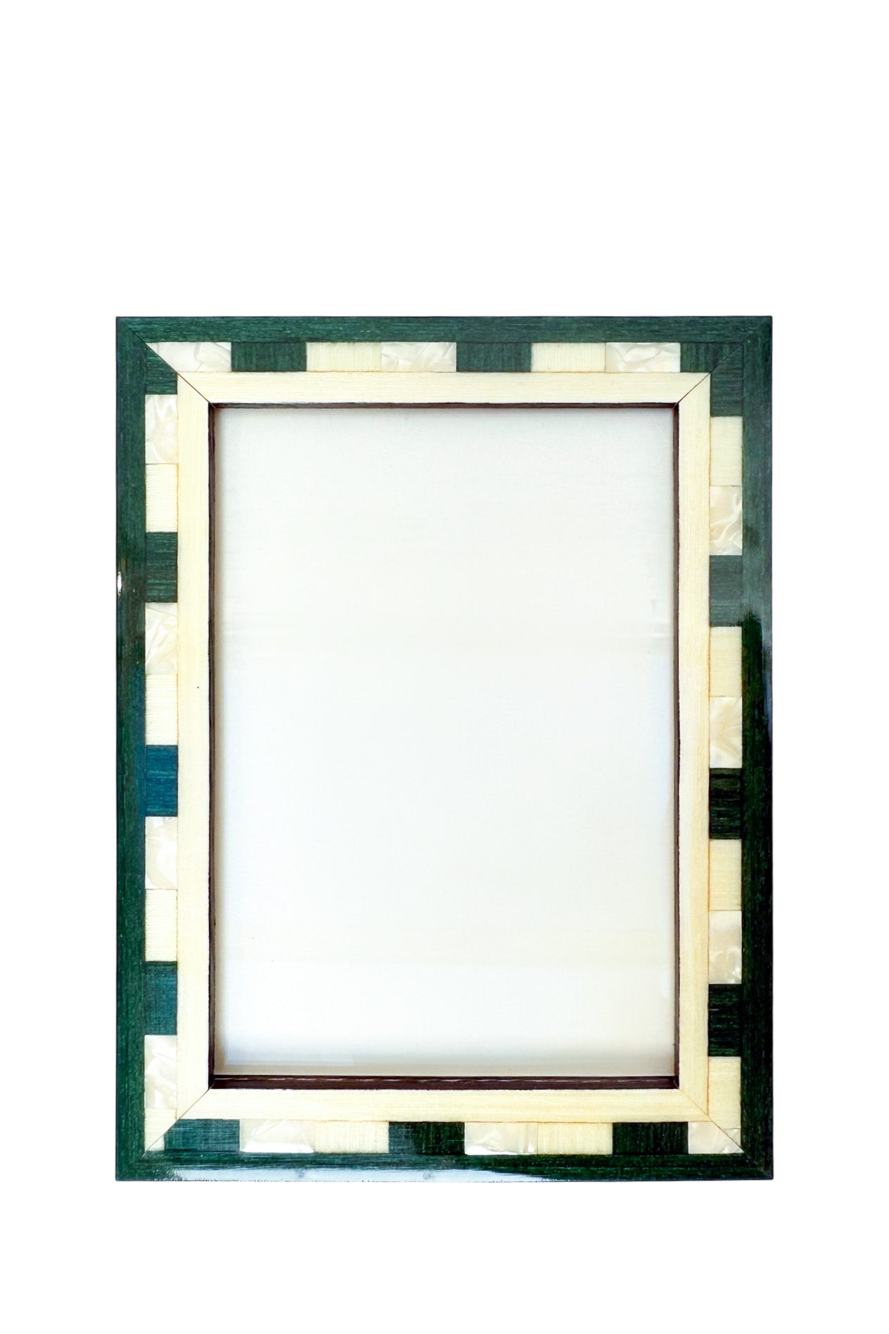 Photo Frame Green & White Squares | Choose Size
