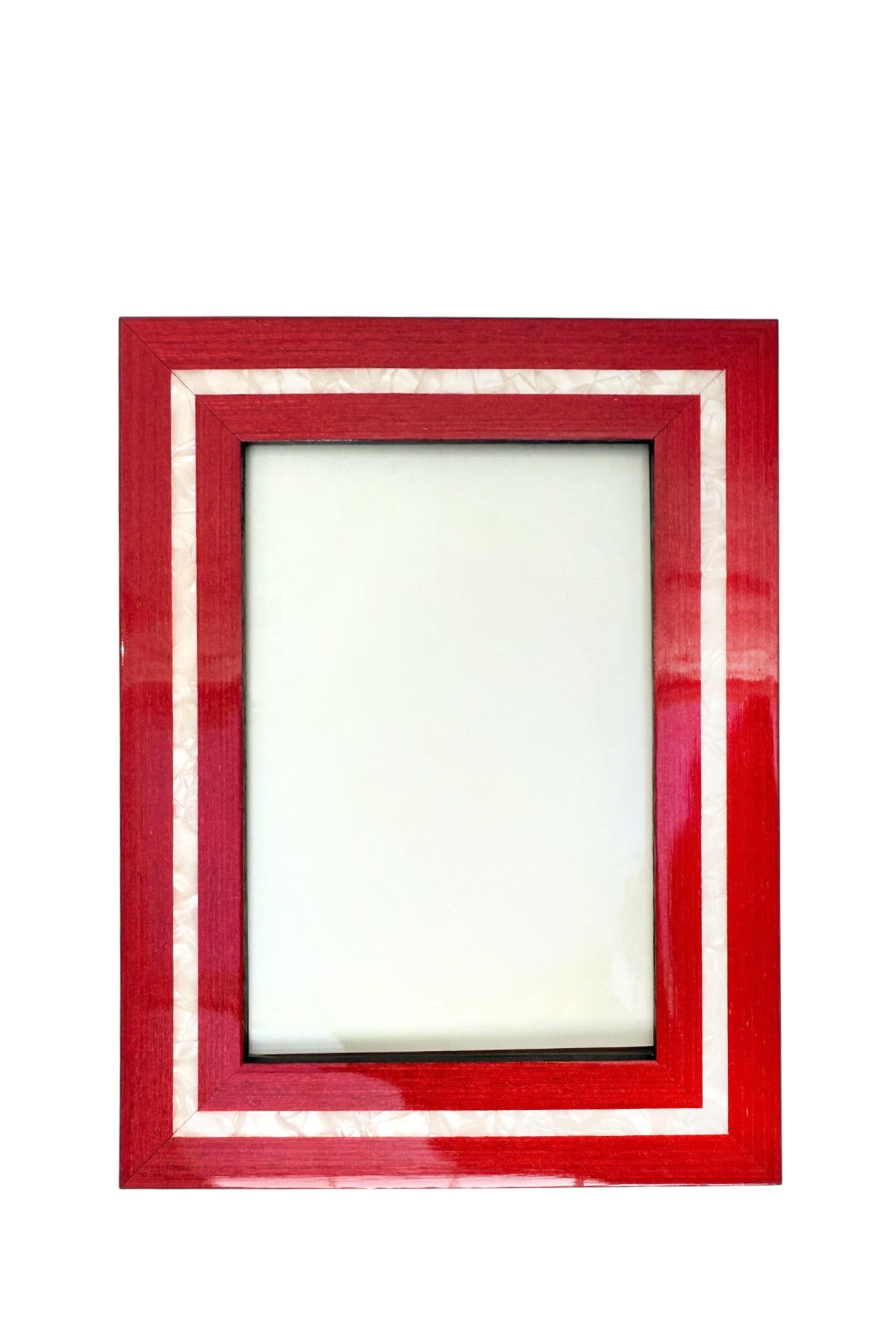 Photo Frame Red w/ White Line | Choose Size