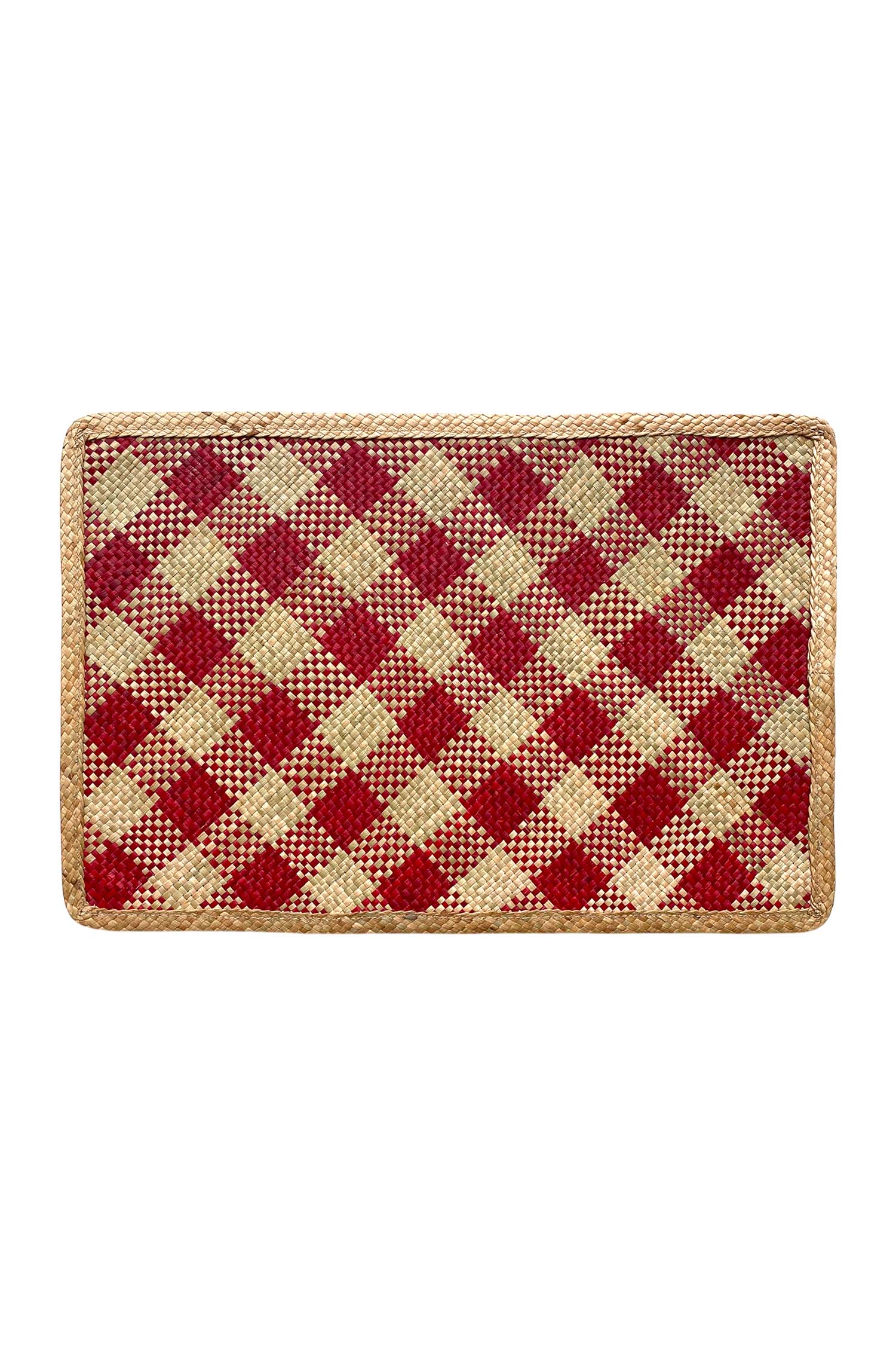 Placemat seagrass, red checks