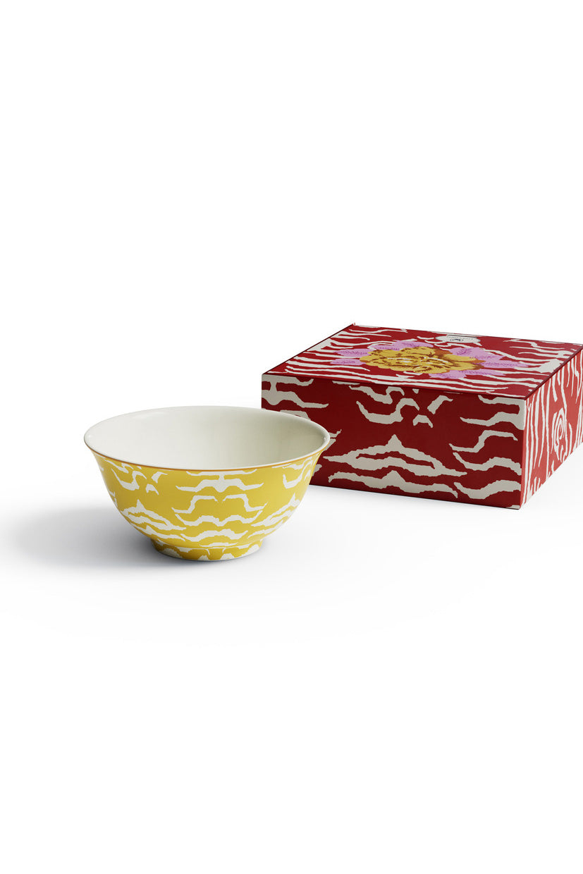 Porcelain Bowl - Indian Tiger Gold