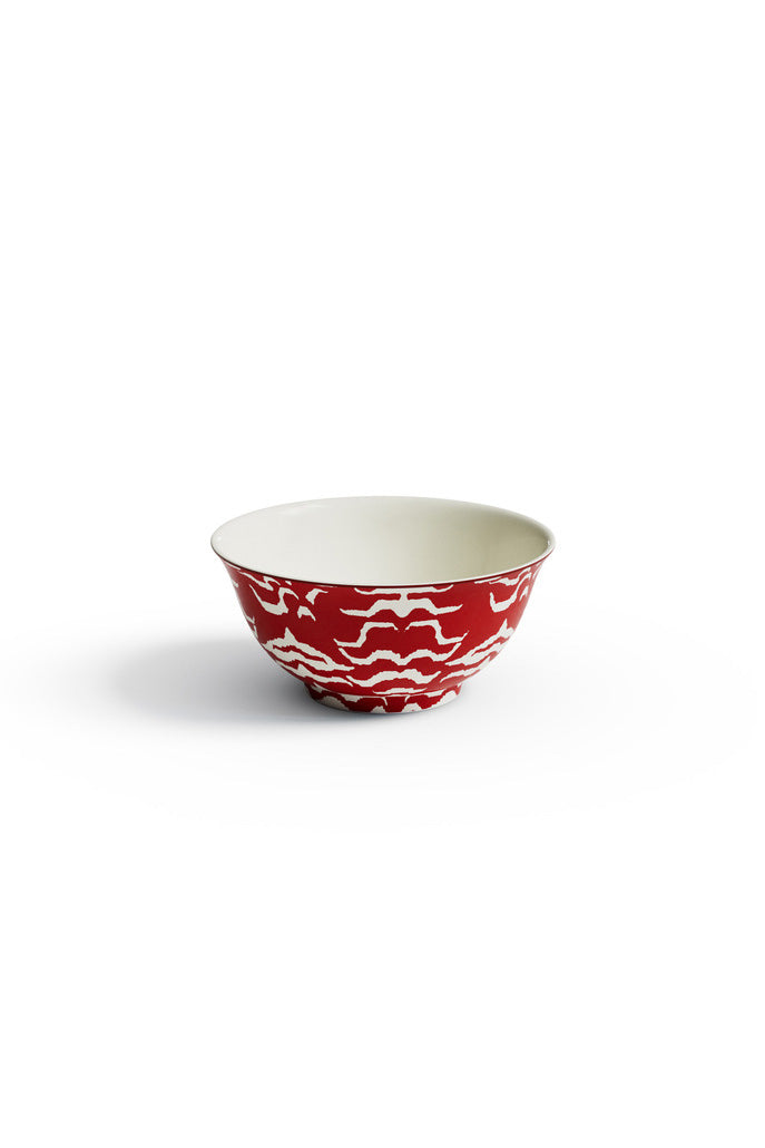 Porcelain Bowl - Indian Tiger Red