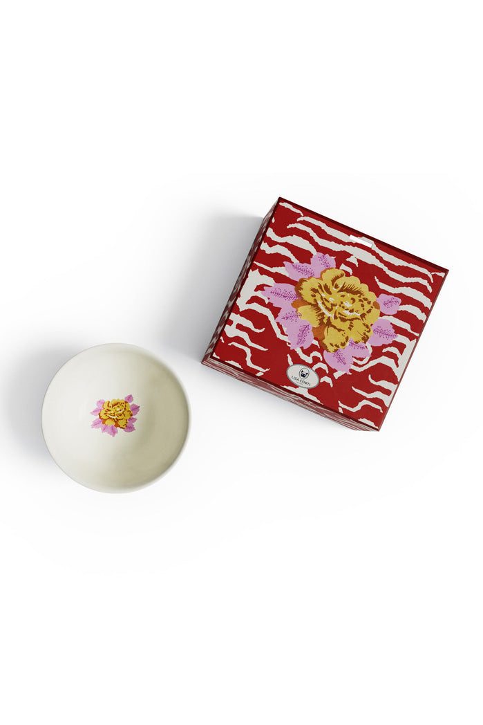 Porcelain Bowl - Indian Tiger Red